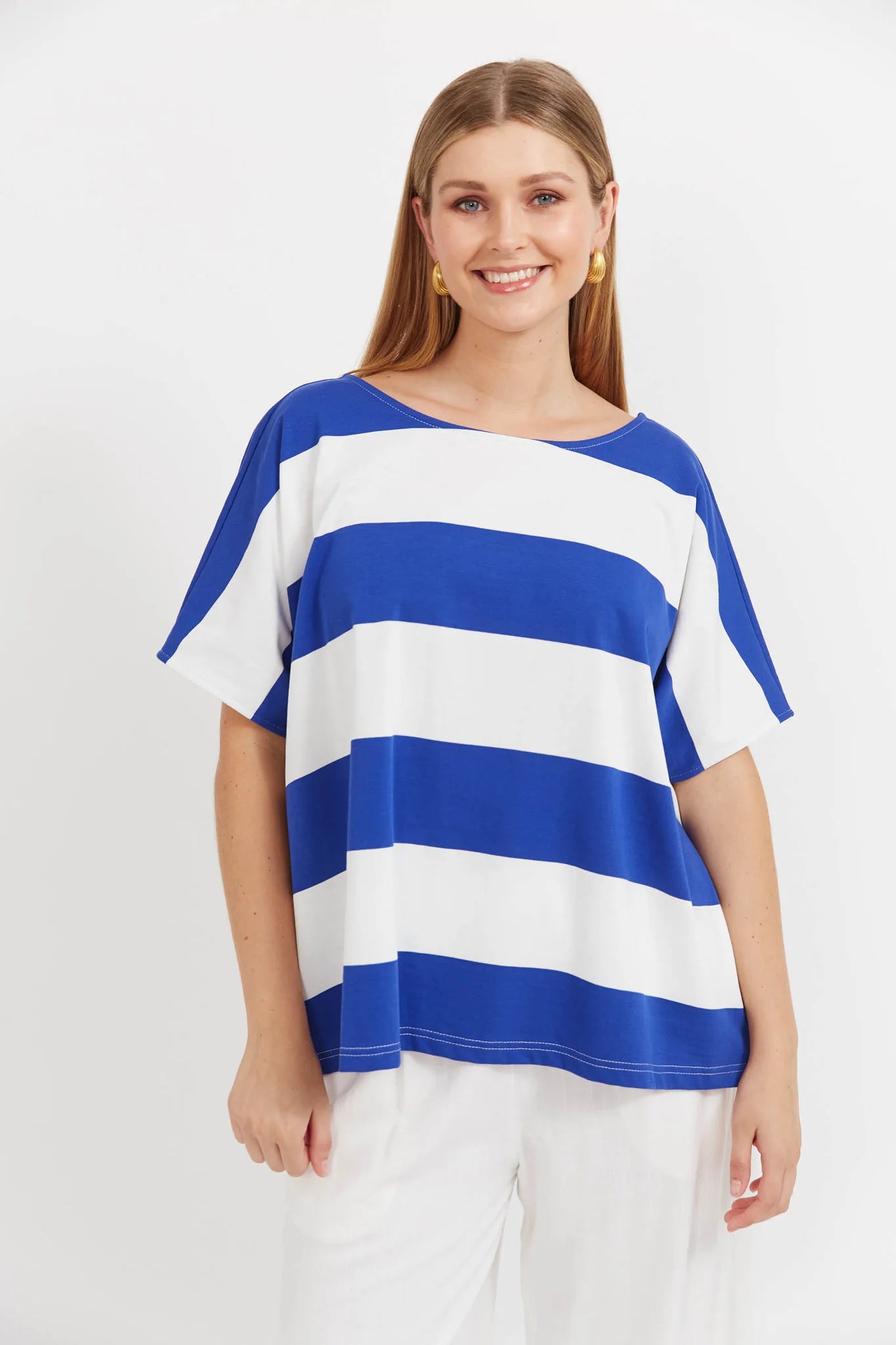 HAVEN Jardin Stripe Tshirt AZUL
