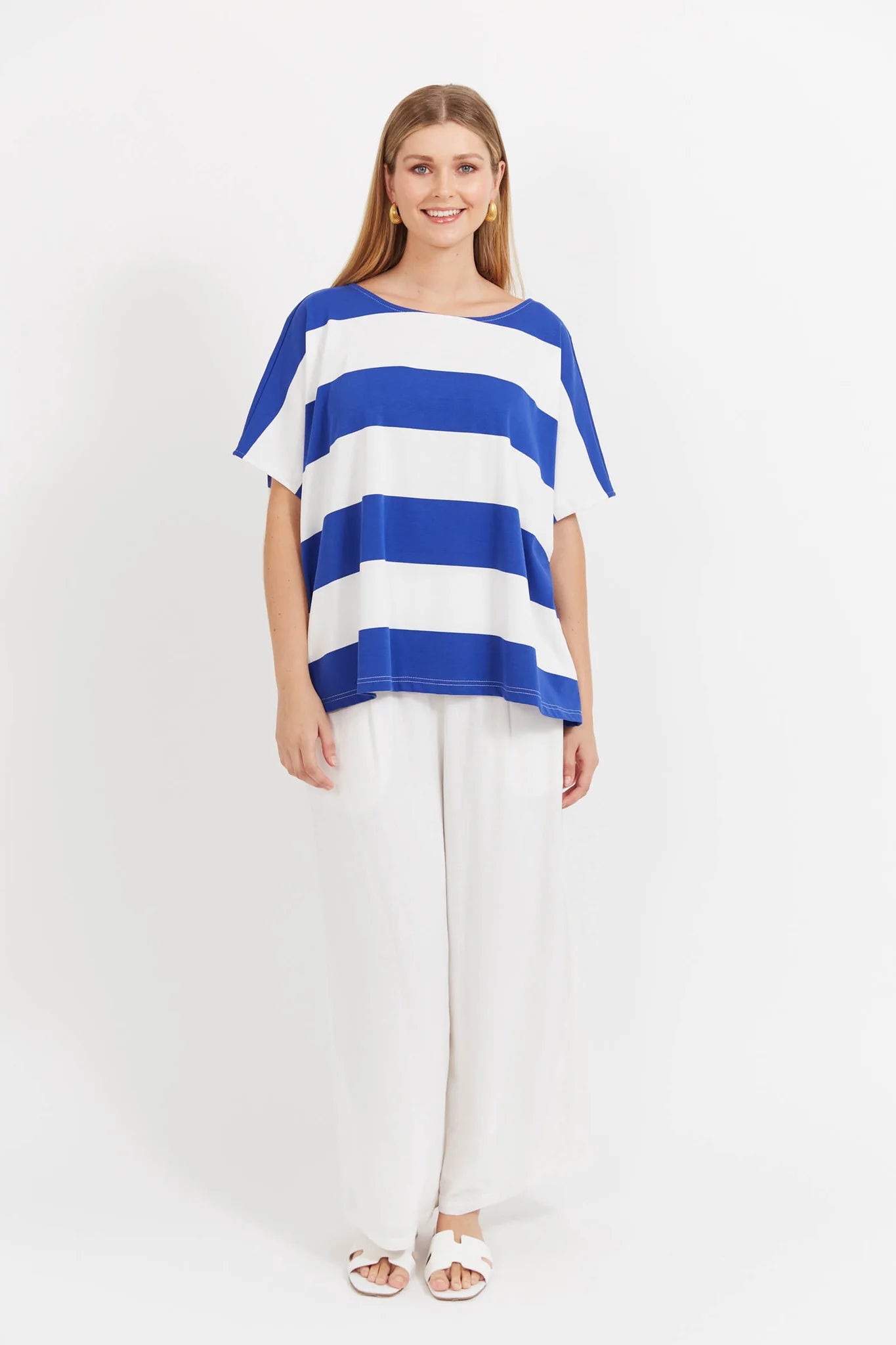 HAVEN Jardin Stripe Tshirt AZUL