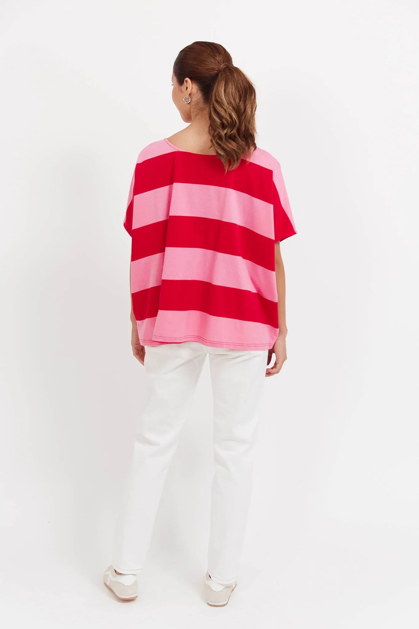 HAVEN Jardin Stripe Tshirt GARNET