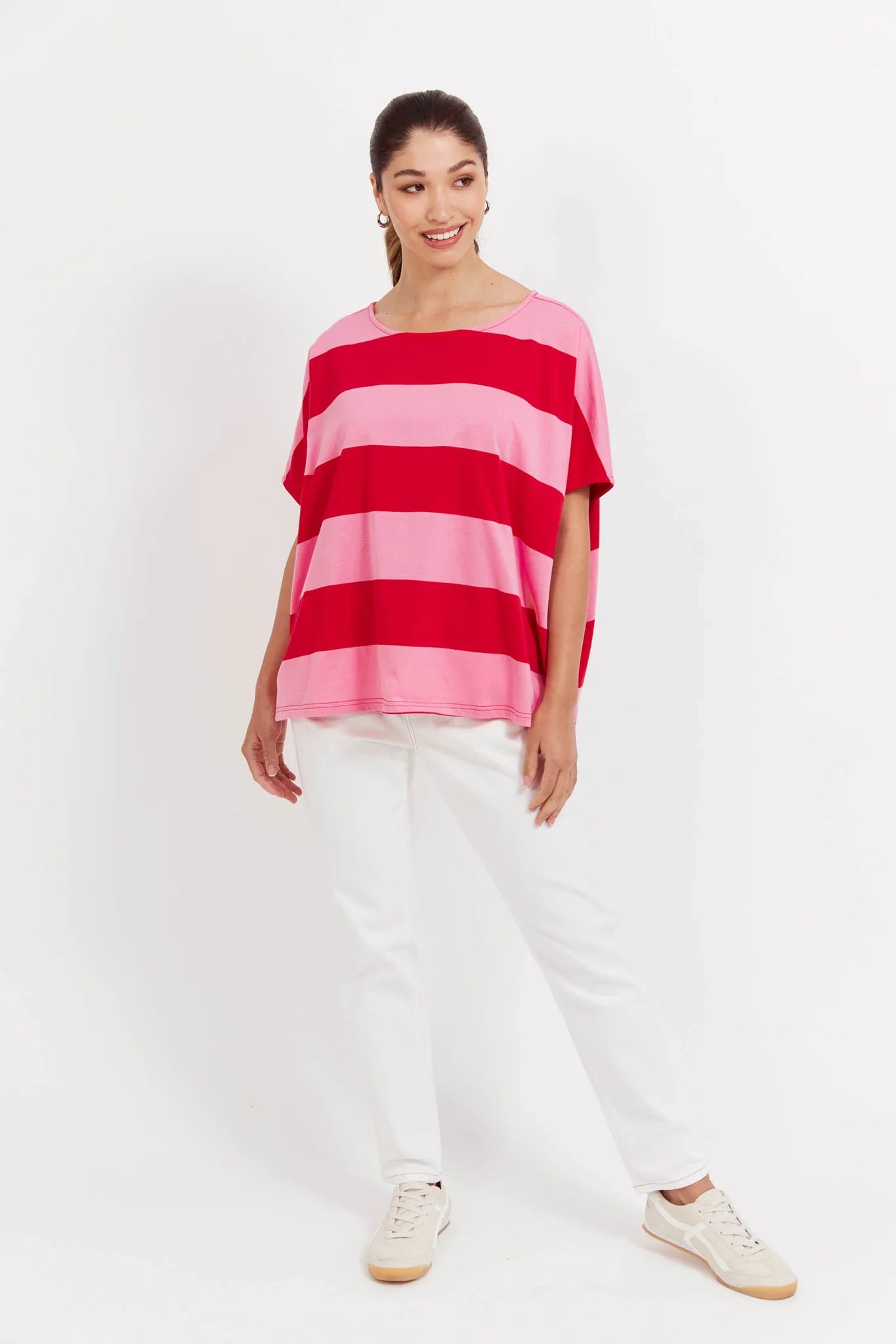 HAVEN Jardin Stripe Tshirt GARNET