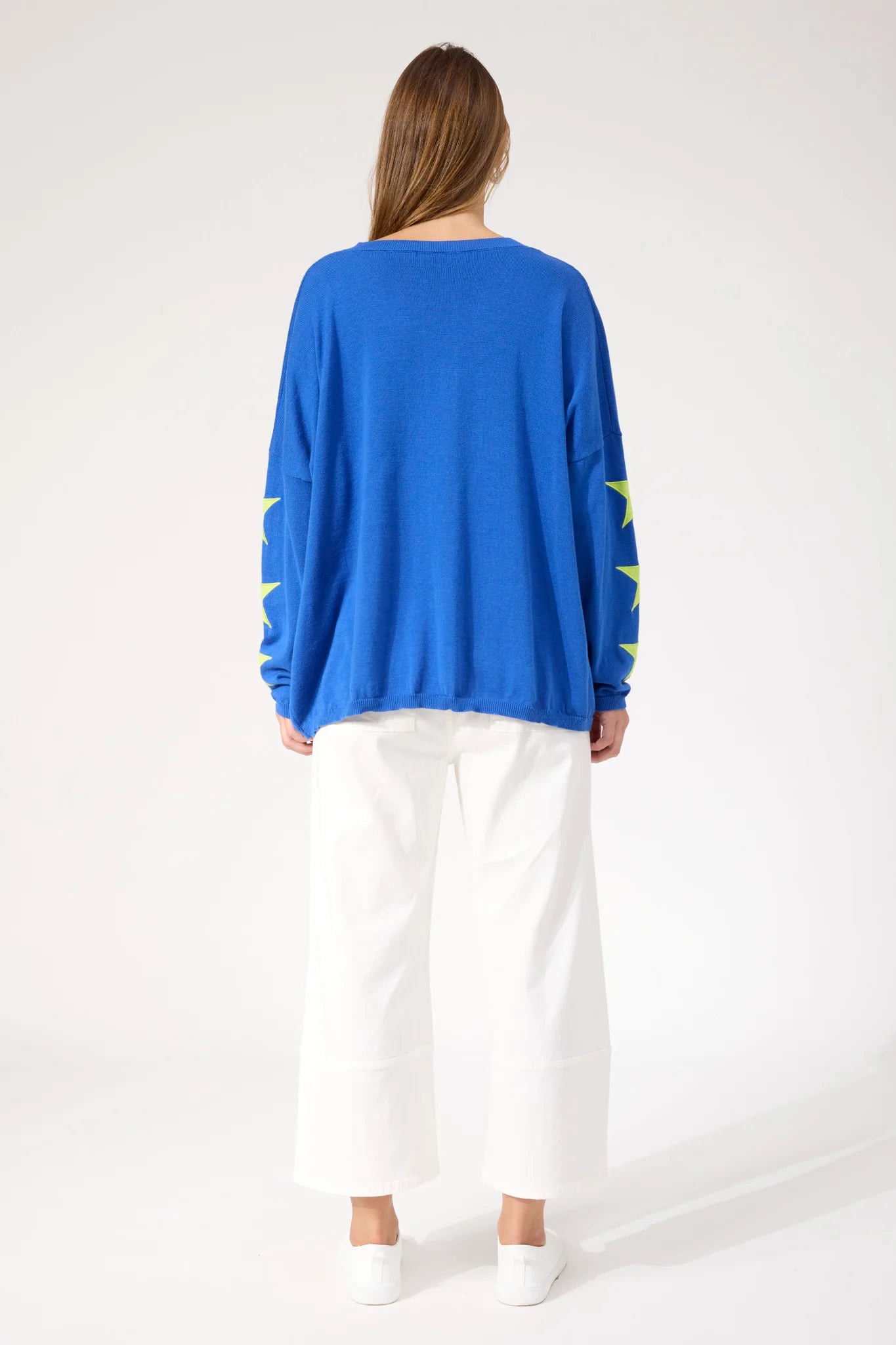 HAVEN Vermont Star V Neck Jumper COBALT