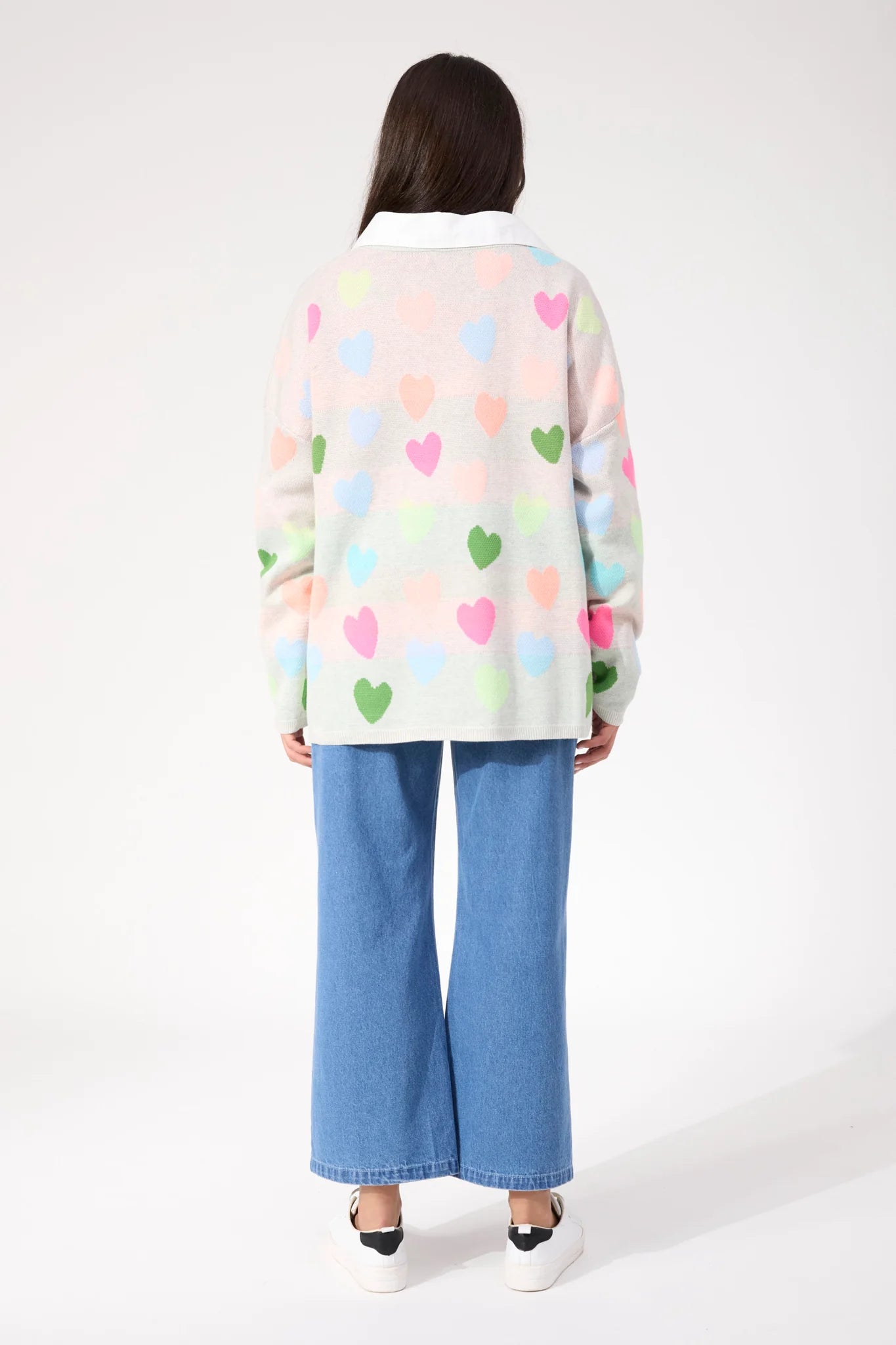 HAVEN Alaska Relaxed Heart Jumper NEON