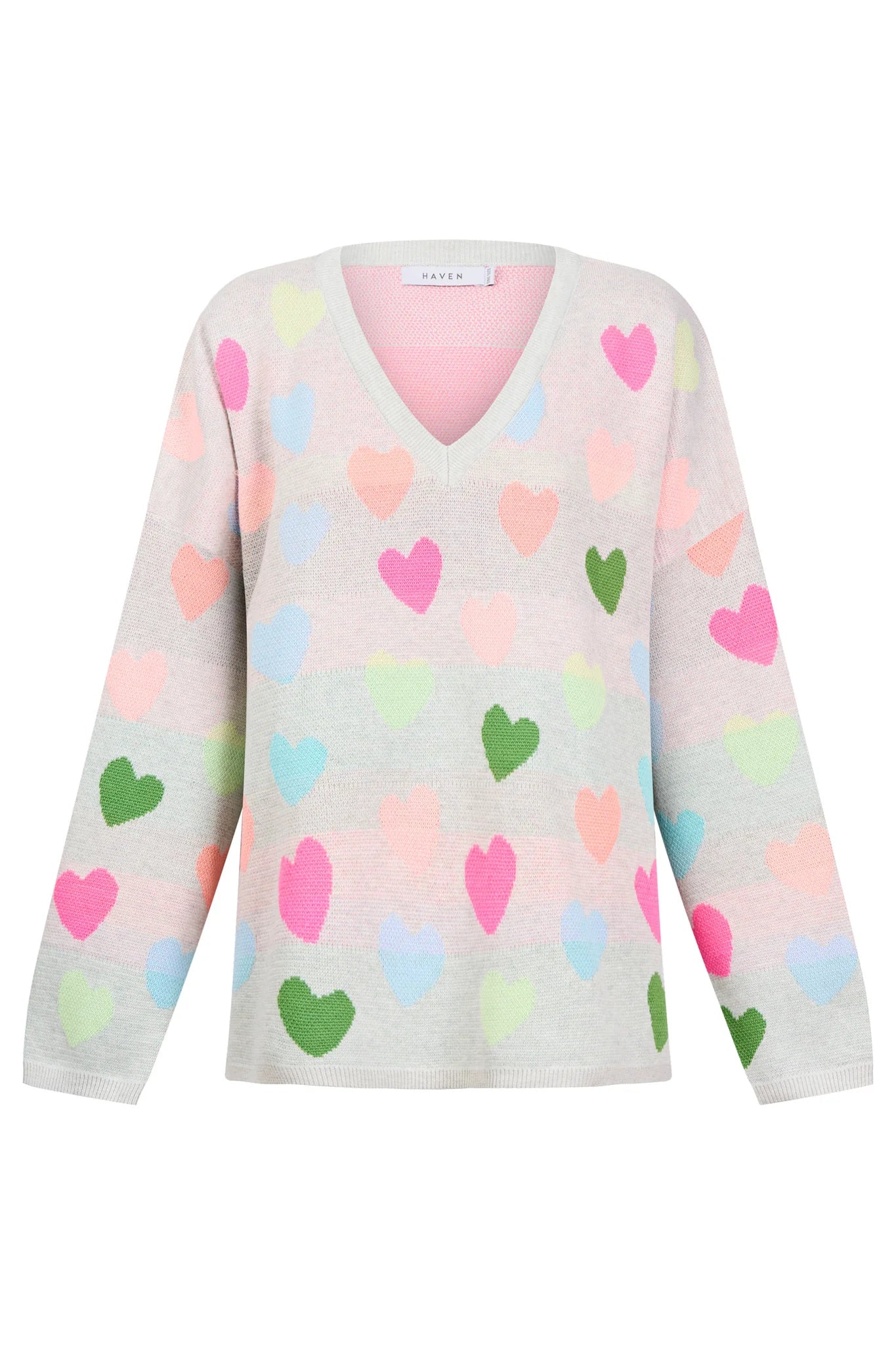 HAVEN Alaska Relaxed Heart Jumper NEON
