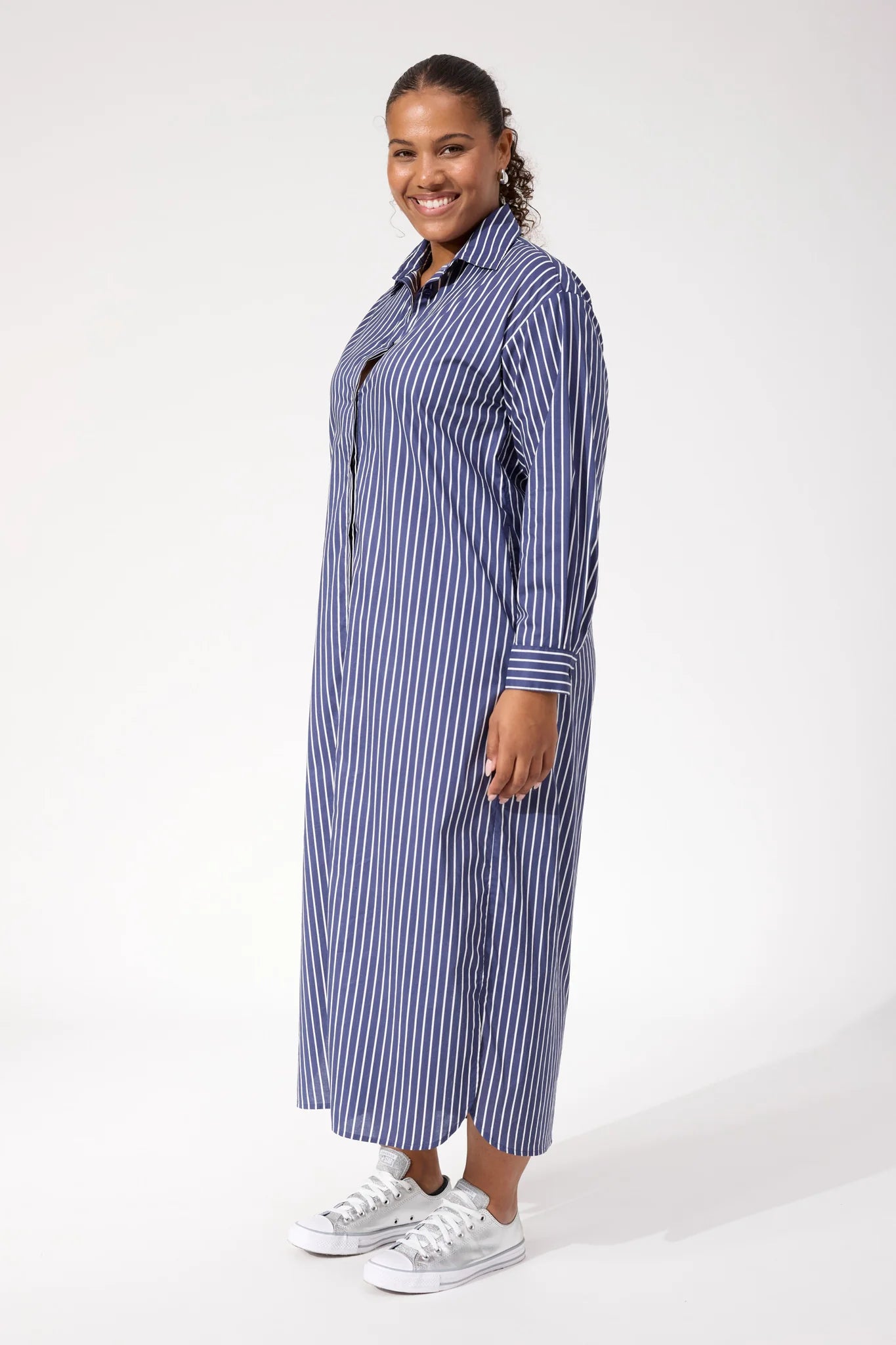 HAVEN Fairbanks Stripe Shirt Dress NAVY