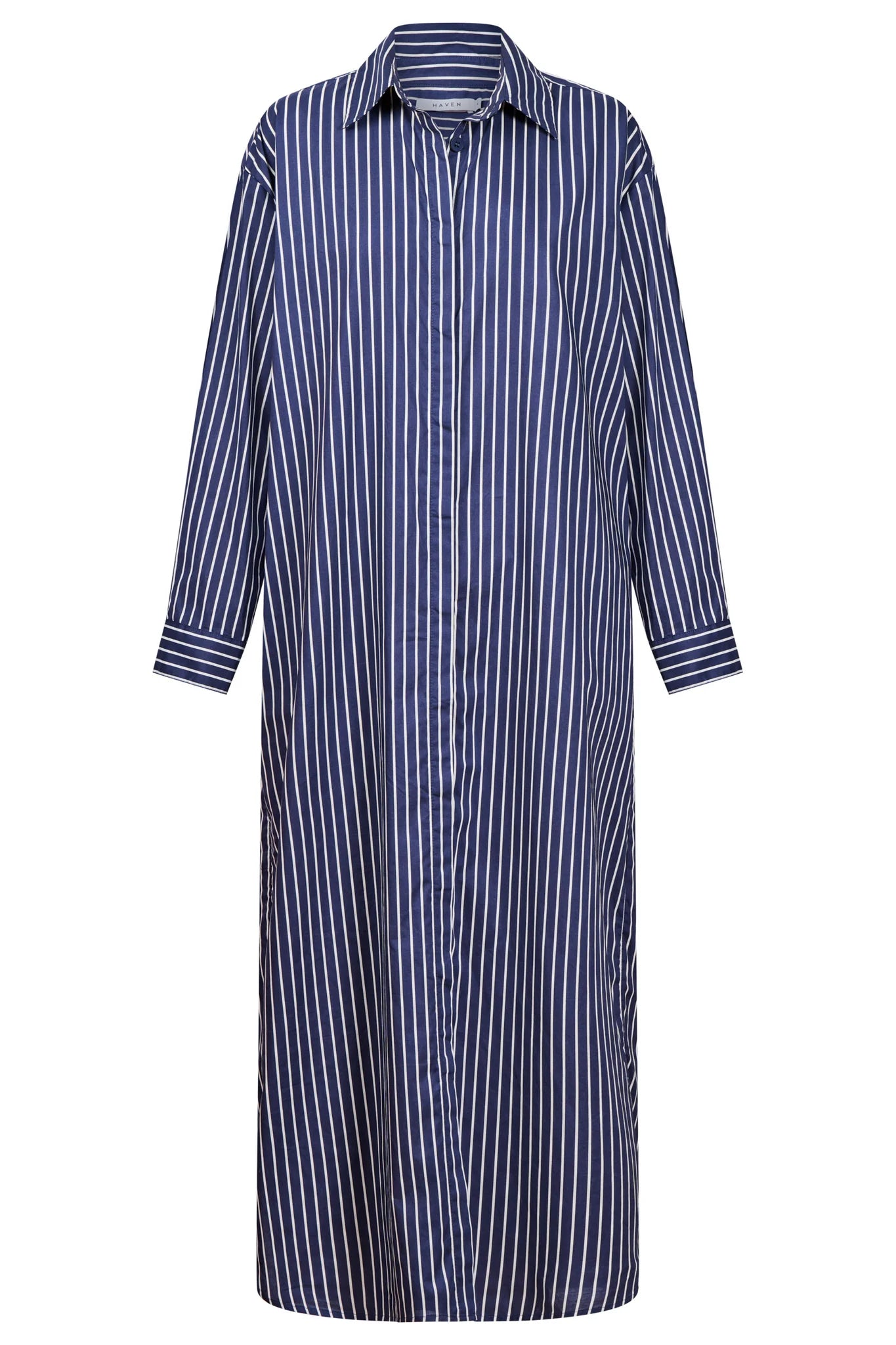HAVEN Fairbanks Stripe Shirt Dress NAVY