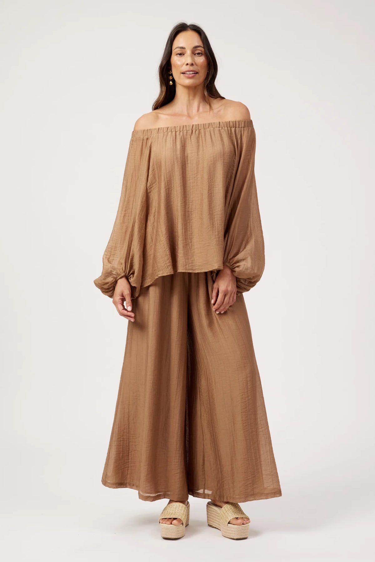 HAVEN Kenya Off Shoulder Top WHEAT