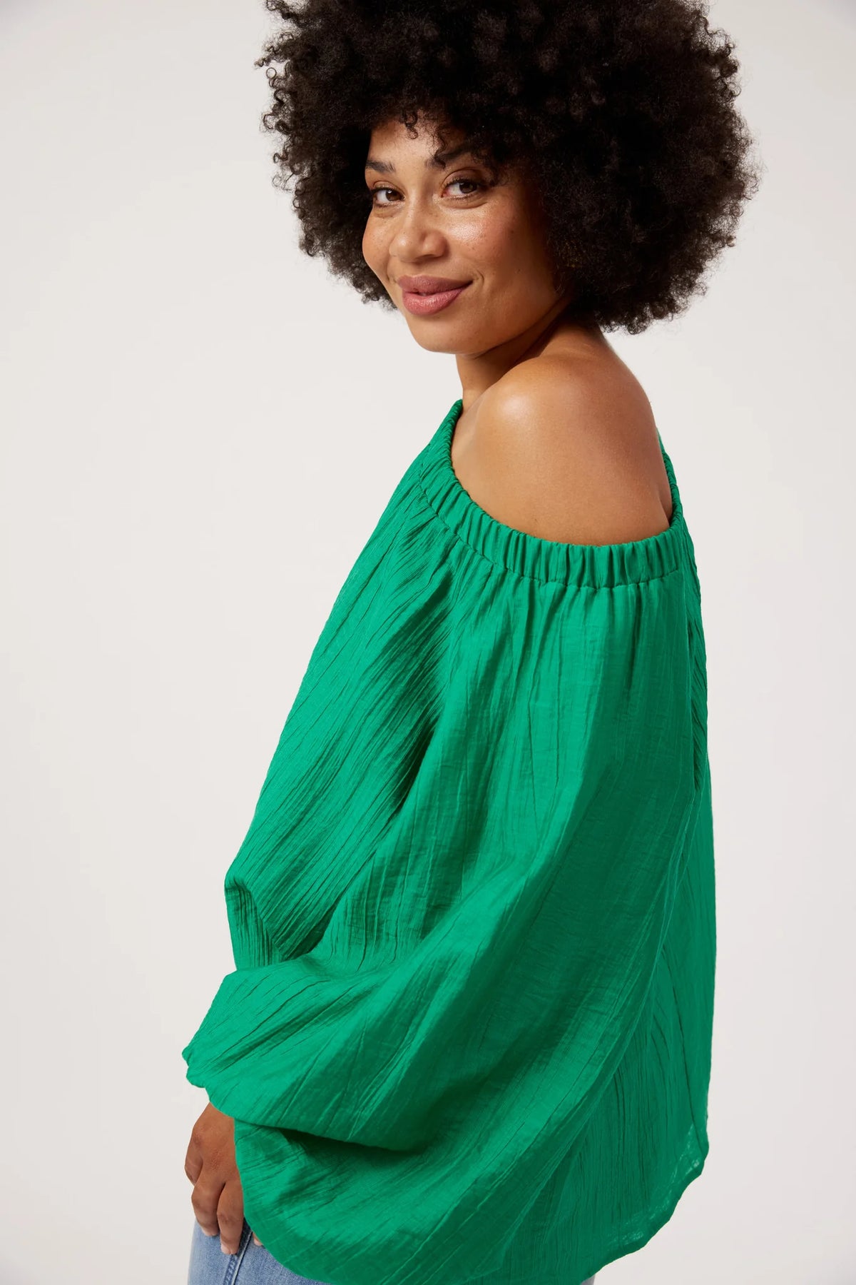HAVEN Kenya Off Shoulder Top GREEN