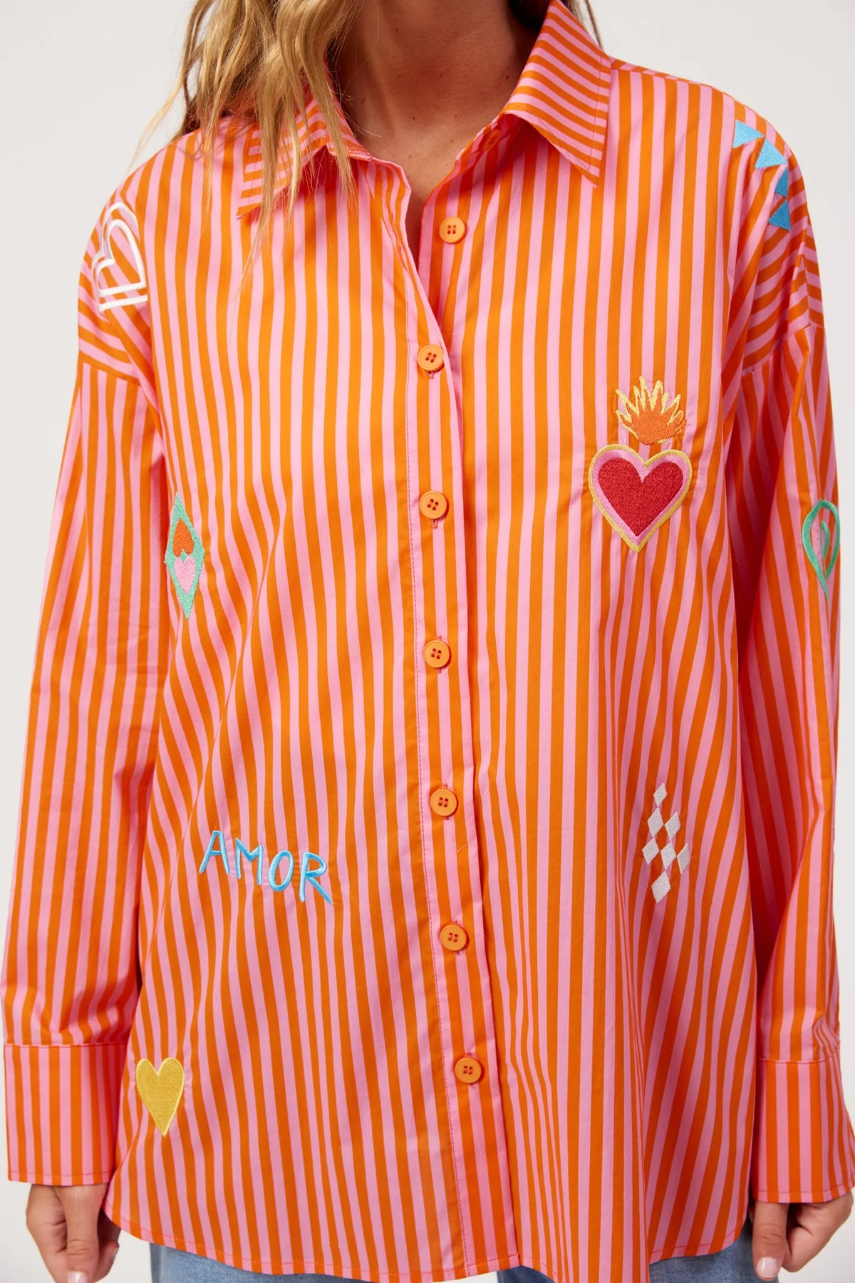 HAVEN Mykonos Embroidered Shirt PINK