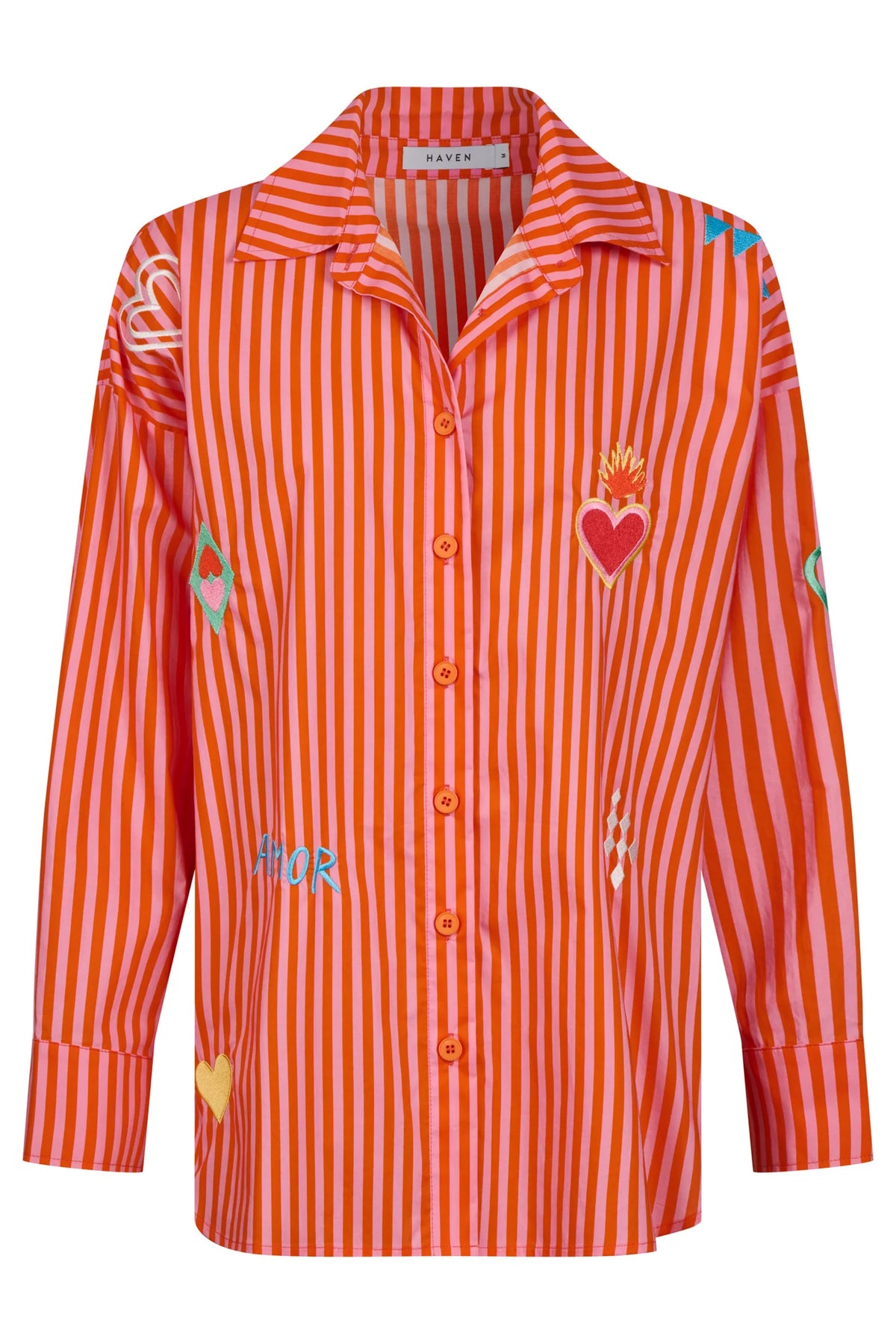 HAVEN Mykonos Embroidered Shirt PINK