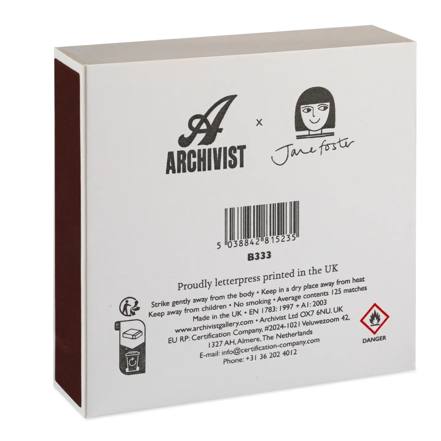 ARCHIVIST Square Box Matches DOVE