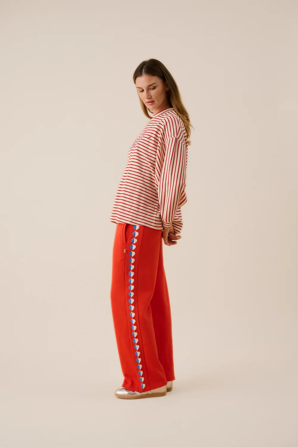 ARAMINTA JAMES Waffle Long Sleeve Top RED ALERT
