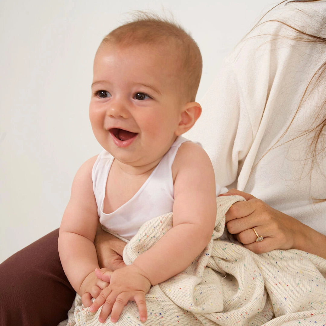 GOLDEN CHILD Rainbow Speckled Blanket MILK