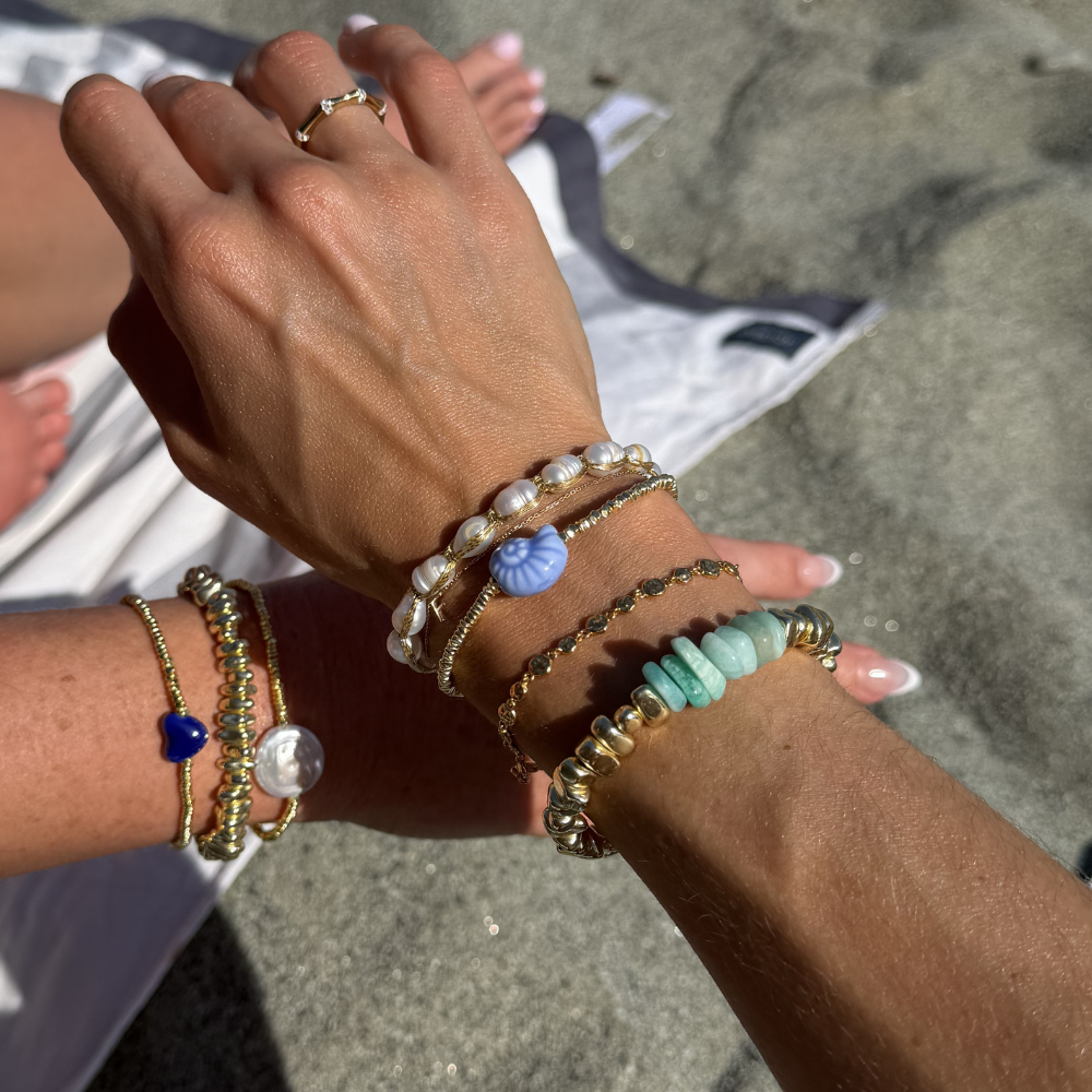 HEI TAI Chunky Luxe Gold Bracelet SEA STONES