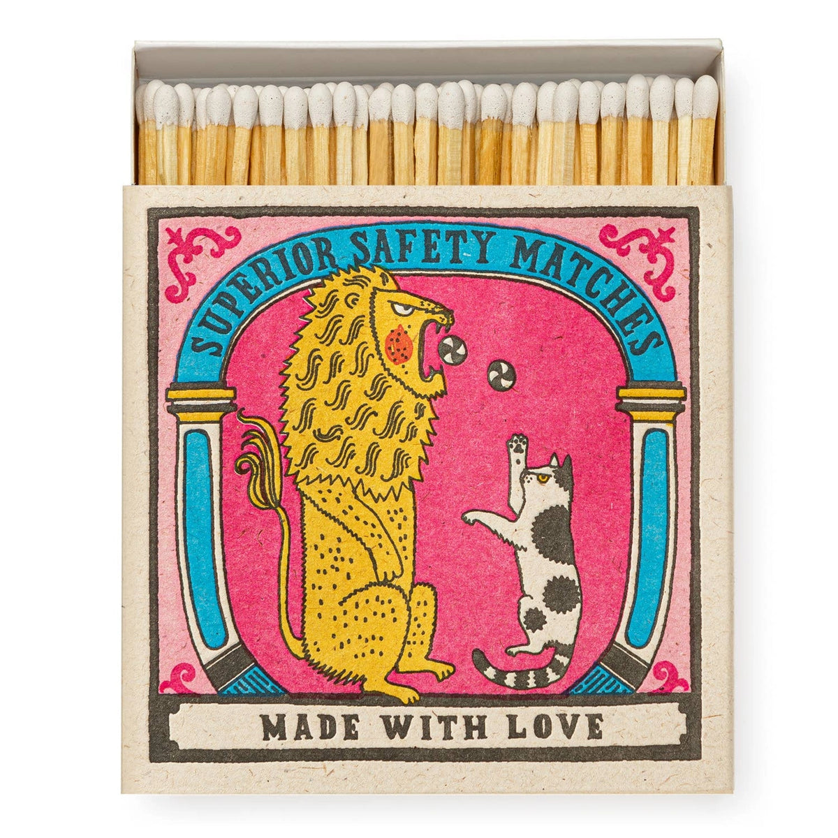 ARCHIVIST Square Box Matches BIG CAT LITTLE CAT