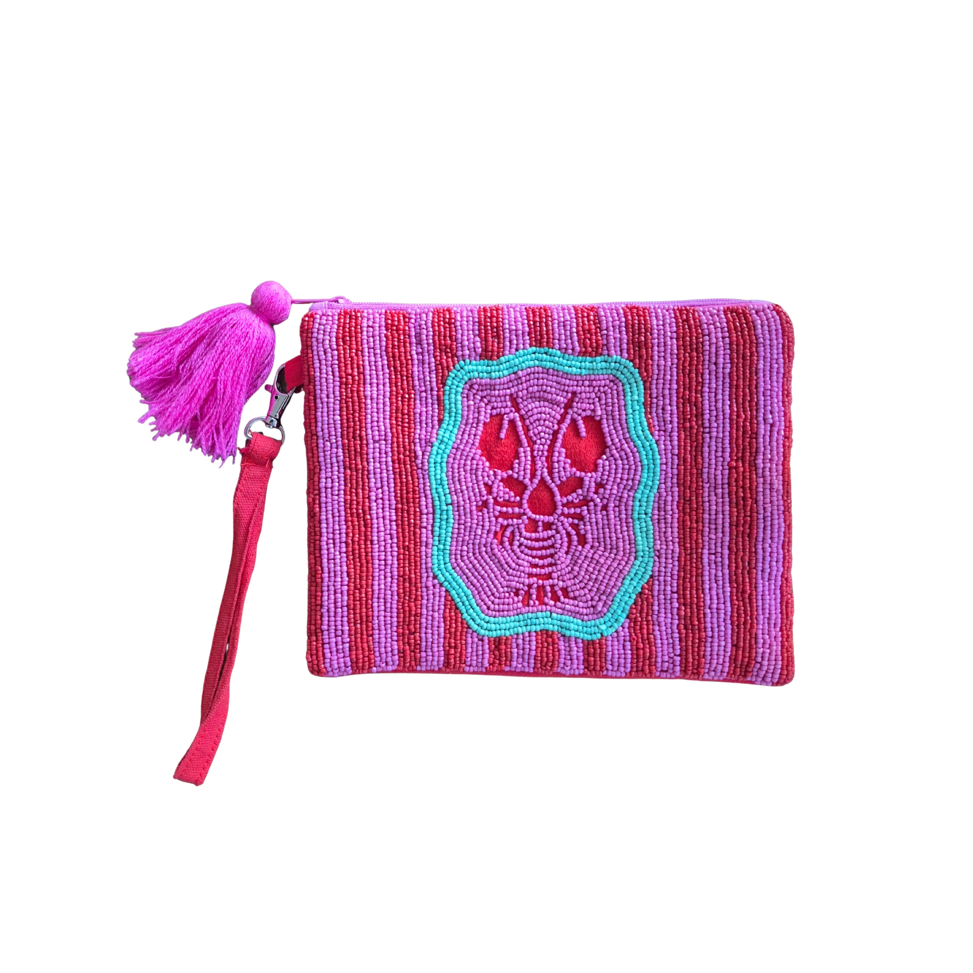 Beaded Wristlet Purse LOBSTER