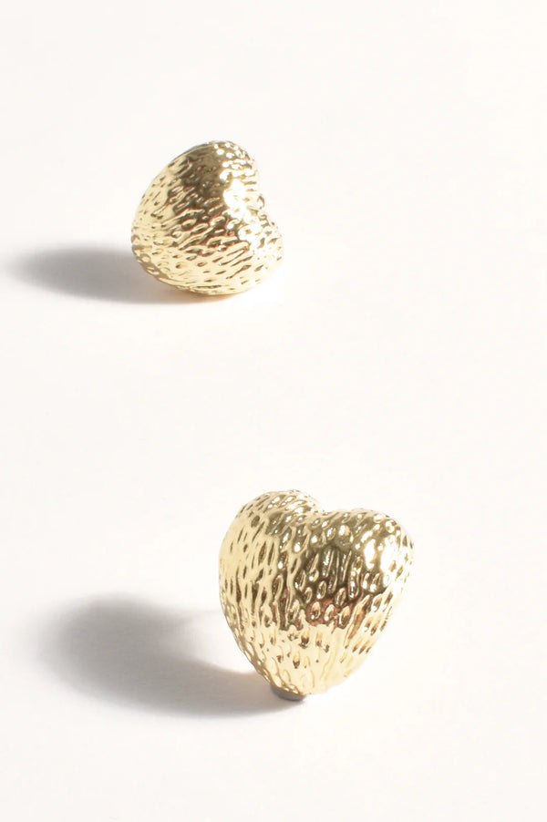 Textured Heart Earrings GOLD