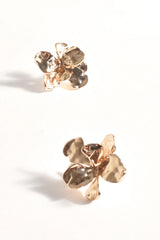 AD Metal Flower Earrings GOLD