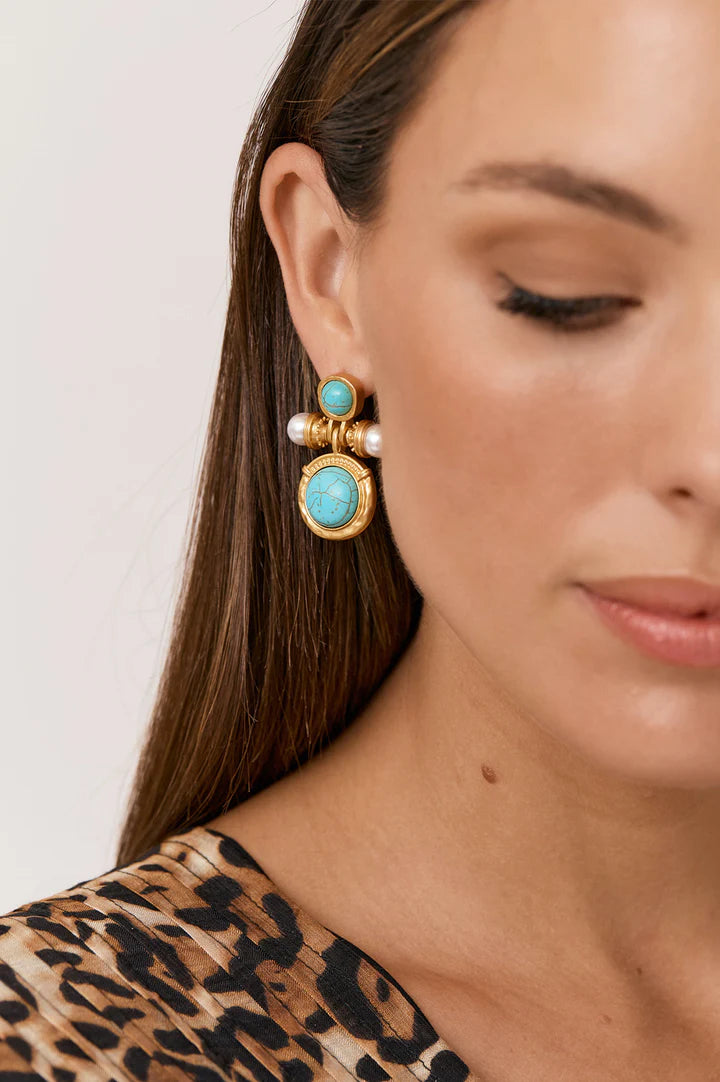 Statement Stone Earrings TURQUOISE