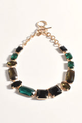 Jewel Necklace T Bar Link EMERALD