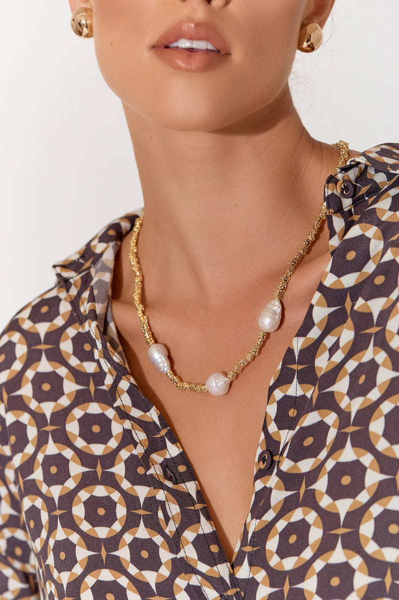 AD Baroque Pearl & Gold Necklace