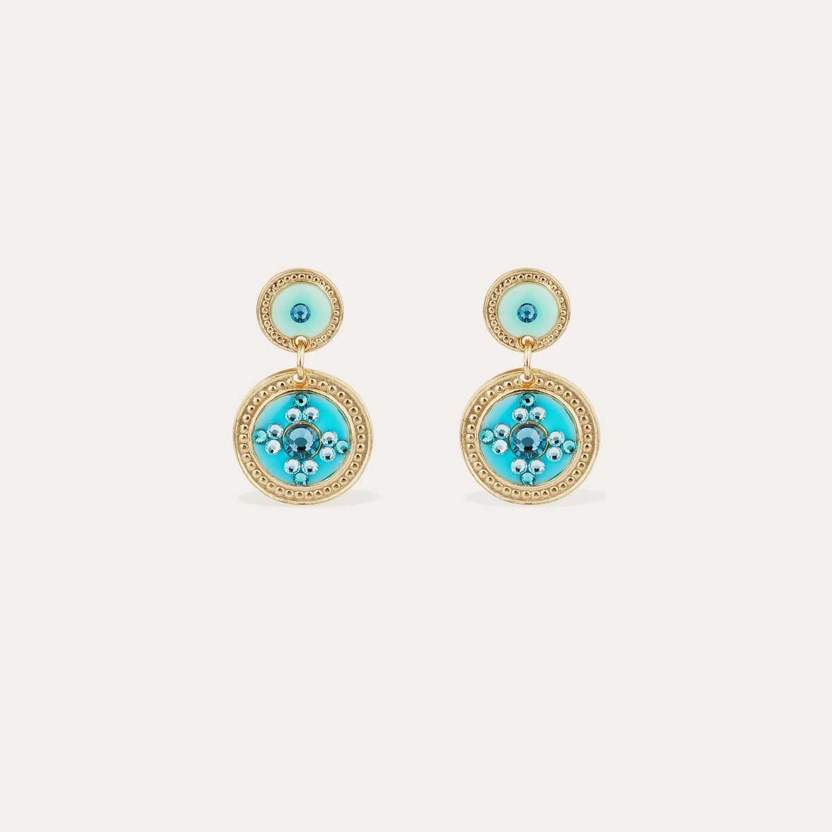 GAS BIJOUX Sequin Earrings TURQUOISE