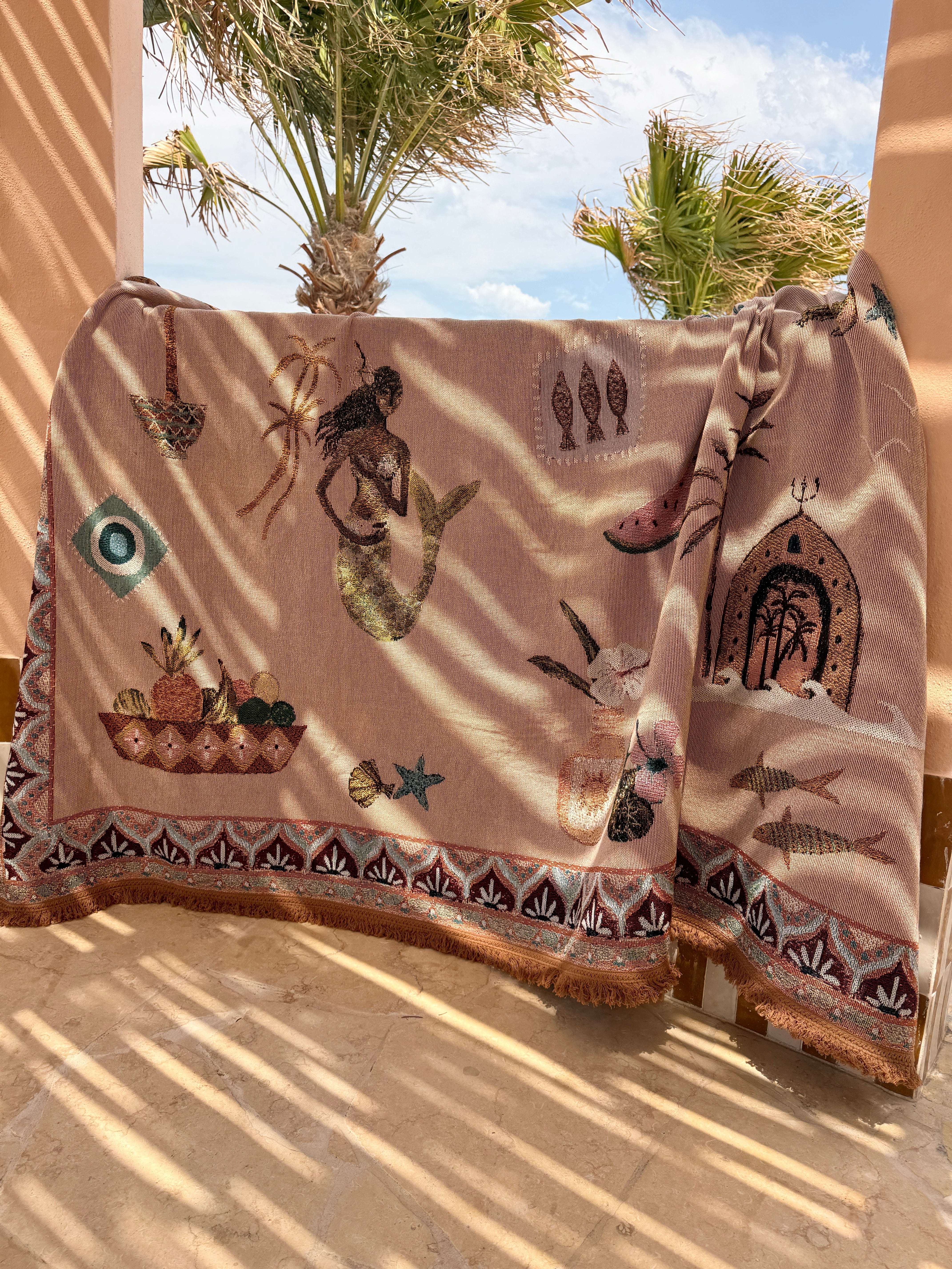 GOOD THROW CO Art Throw Rug SEA SONG MERMAID