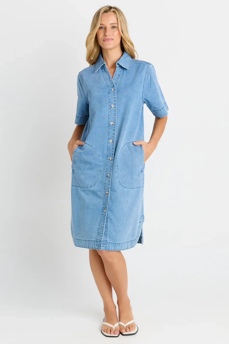BETTY BASICS  Dawson Denim Dress MID BLUE