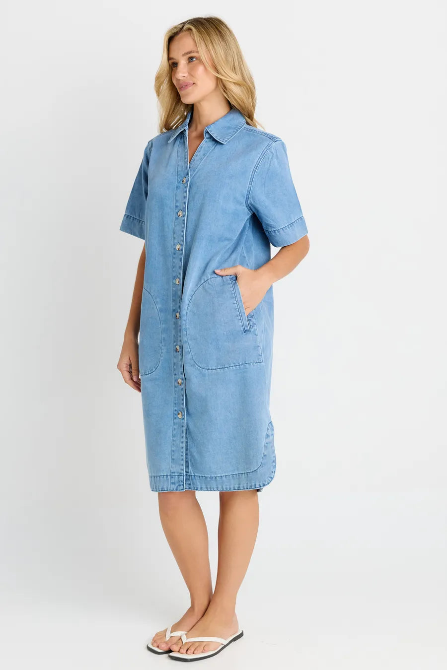 BETTY BASICS  Dawson Denim Dress MID BLUE