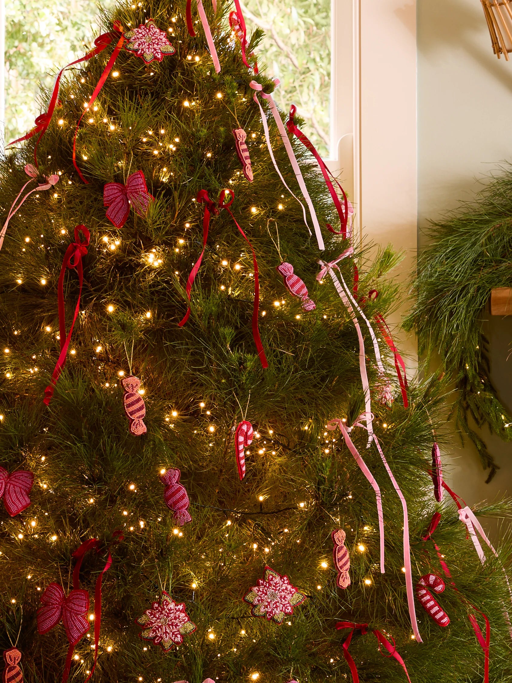 Bonnie & Neil Candy Cane Beaded Decoration