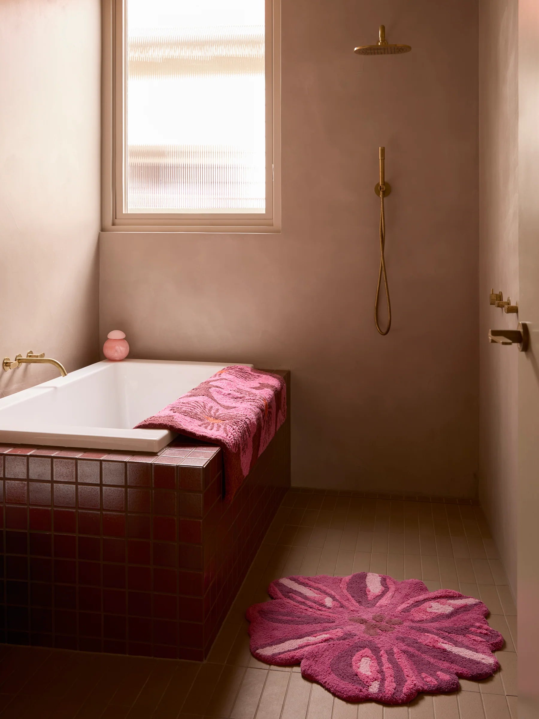 Bonnie and Neil Jardin Long Pink Bath Mat