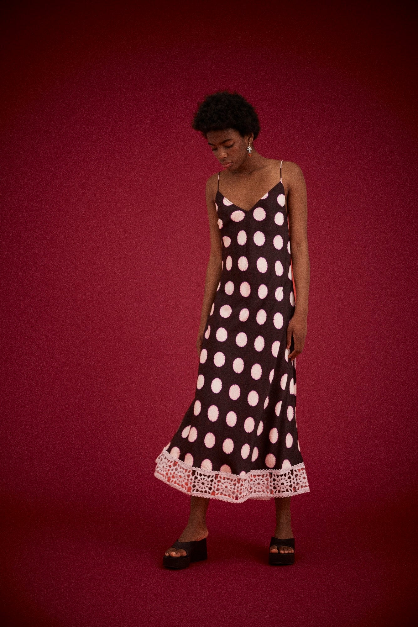 KINGA CSILLA Bowie Spot Sia Slip Dress