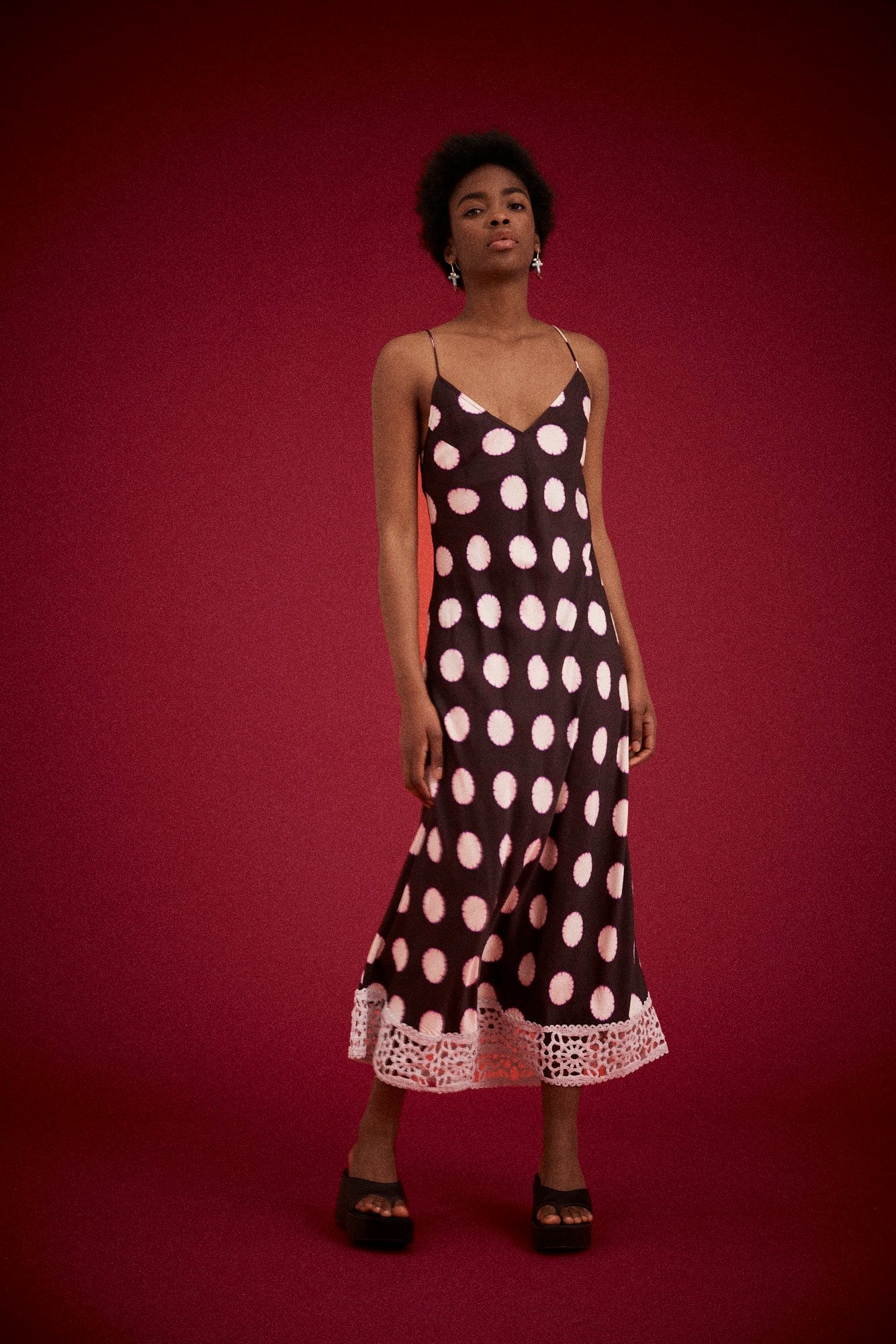 KINGA CSILLA Bowie Spot Sia Slip Dress