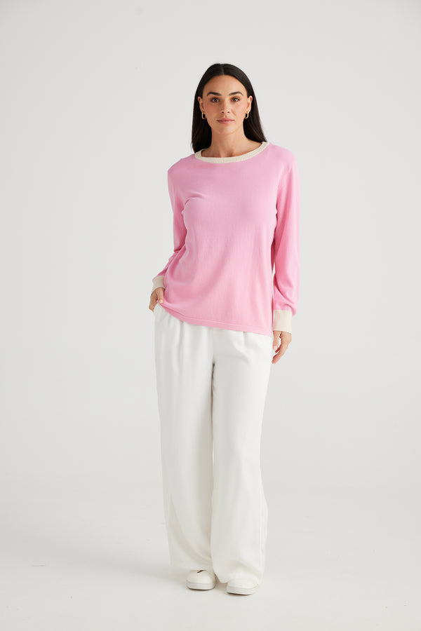 BRAVE & TRUE Petra Solid Knit PINK