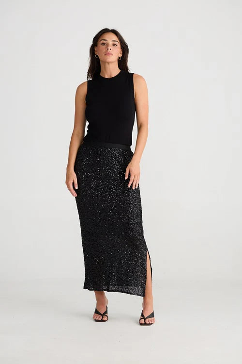 BRAVE & TRUE Dazzle Skirt BLACK