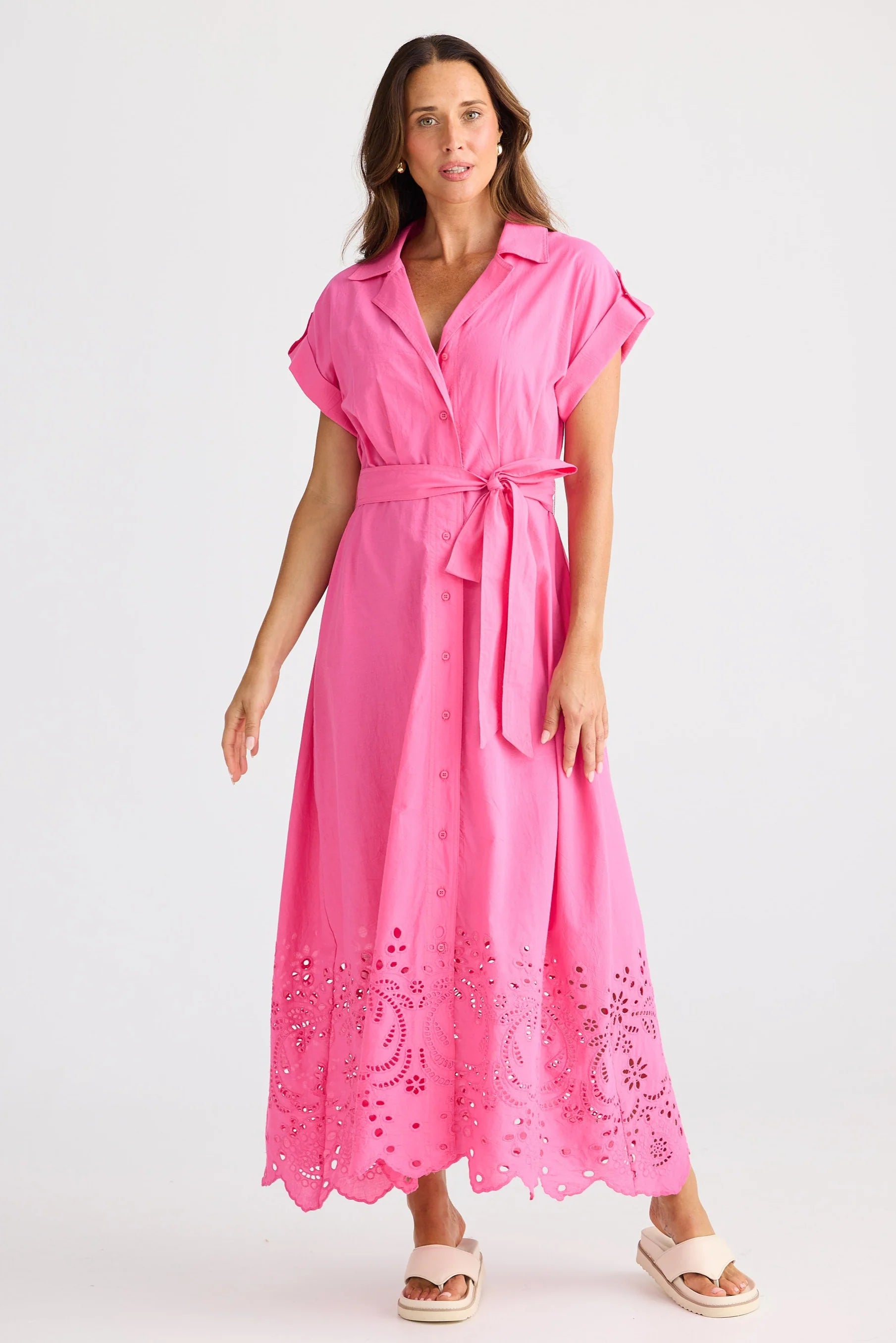 BRAVE & TRUE Versailles Dress HOT PINK