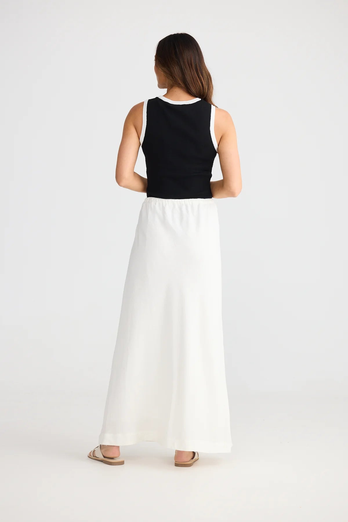 BRAVE & TRUE Hettie Bias Skirt OFF WHITE