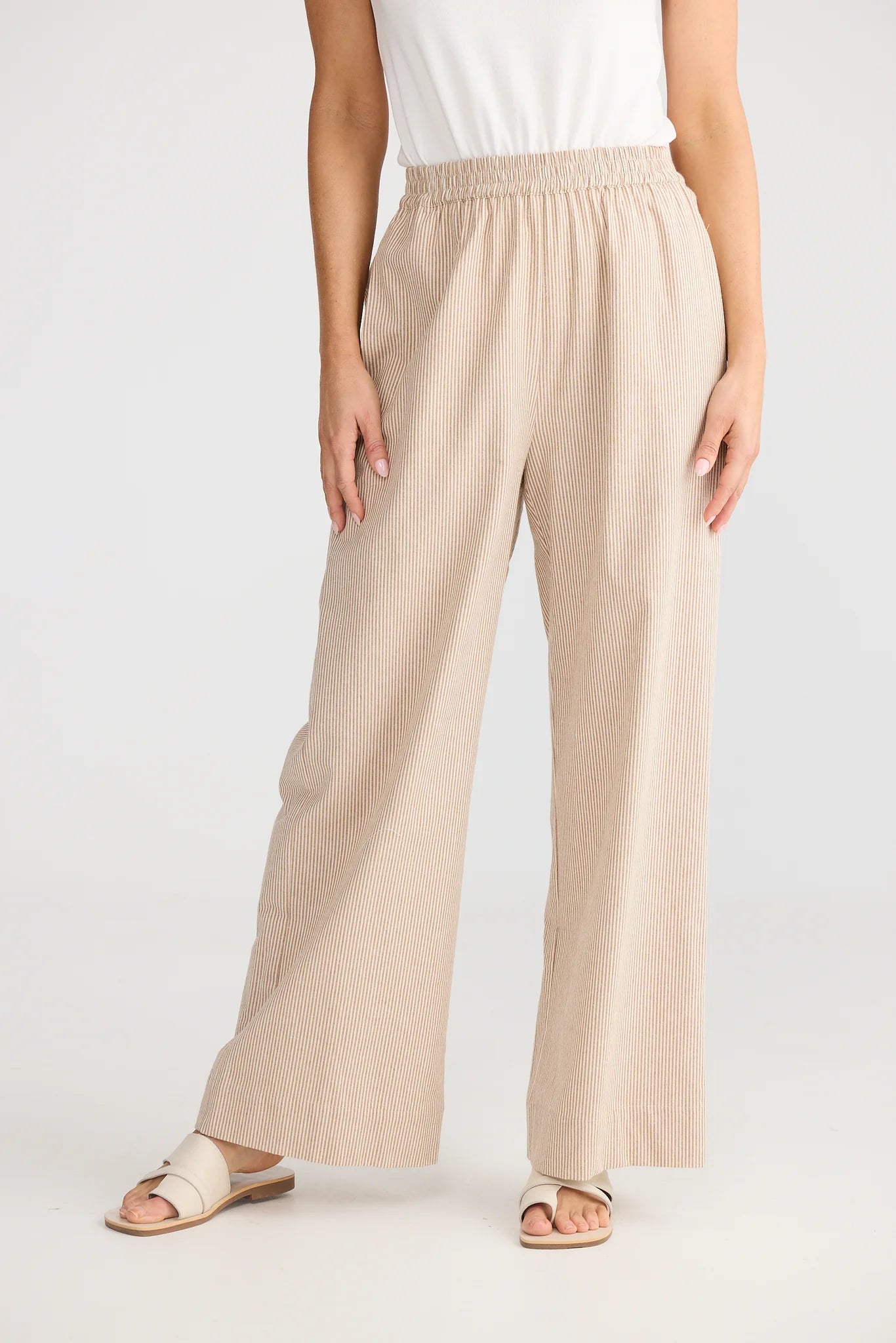 BRAVE & TRUE Monty Pant LATTE PINSTRIPE