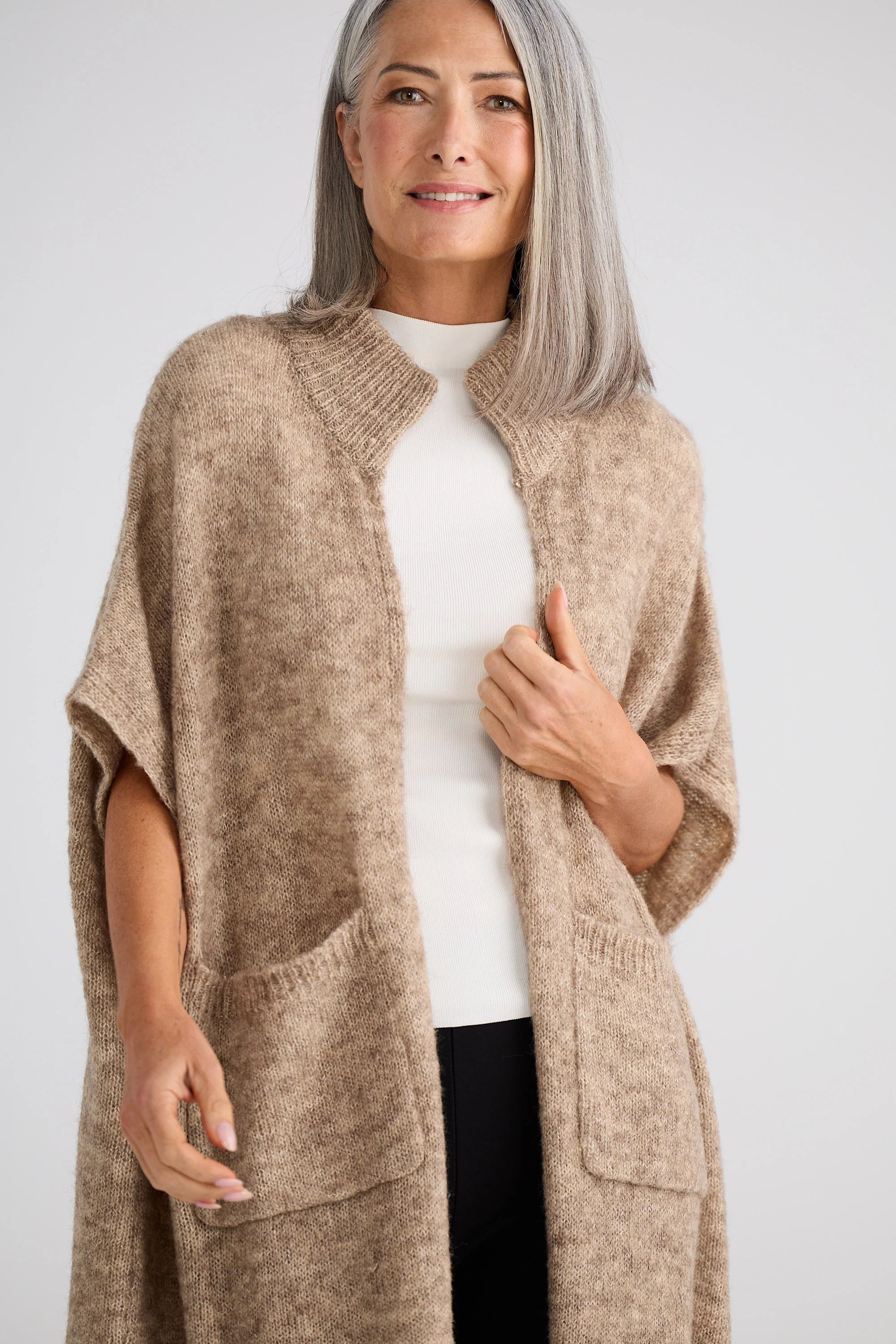 BRAVE & TRUE Phoenix Knit Cardigan OAT MARLE