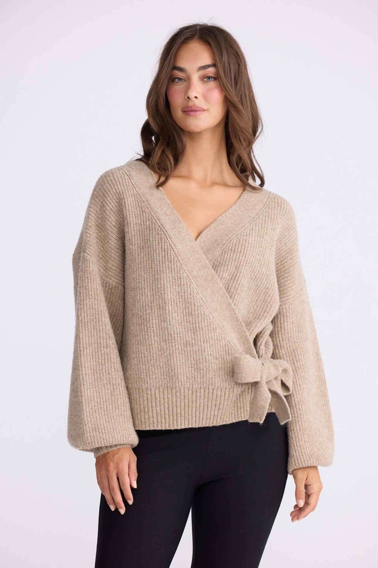 BRAVE & TRUE Monteith Wrap Knit OAT MARLE