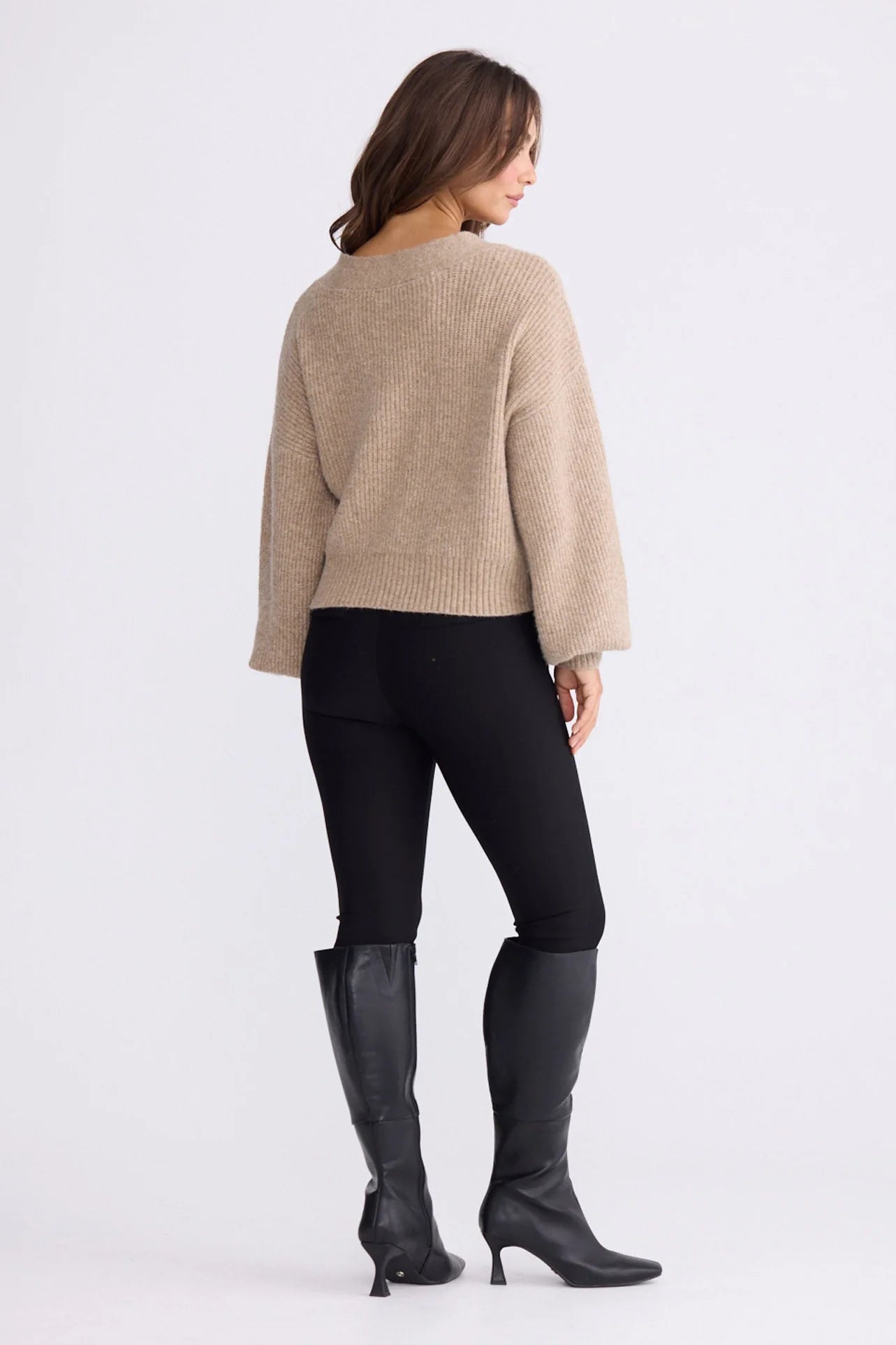 BRAVE & TRUE Monteith Wrap Knit OAT MARLE