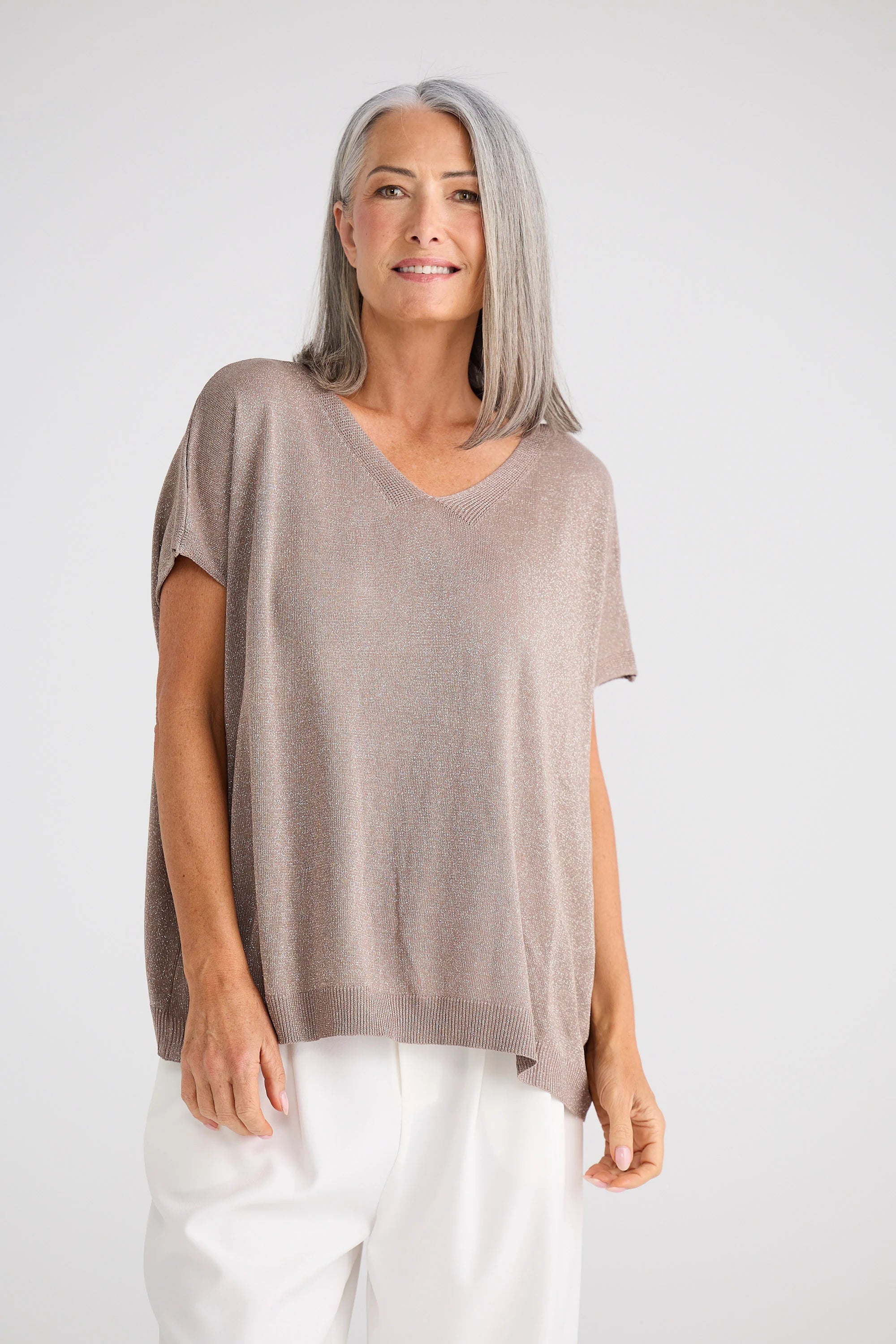 BRAVE & TRUE Radiance Knit Top CHAMPAGNE
