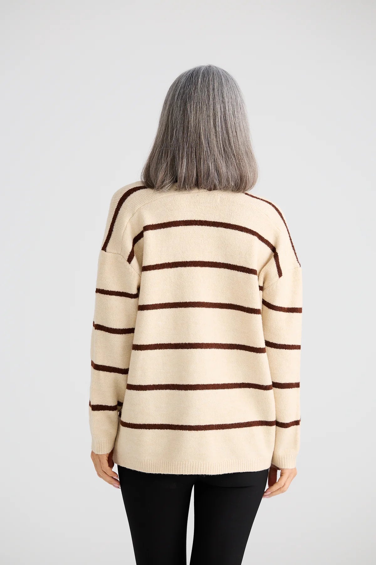 BRAVE & TRUE Hallie Knit CHOCOLATE STRIPE