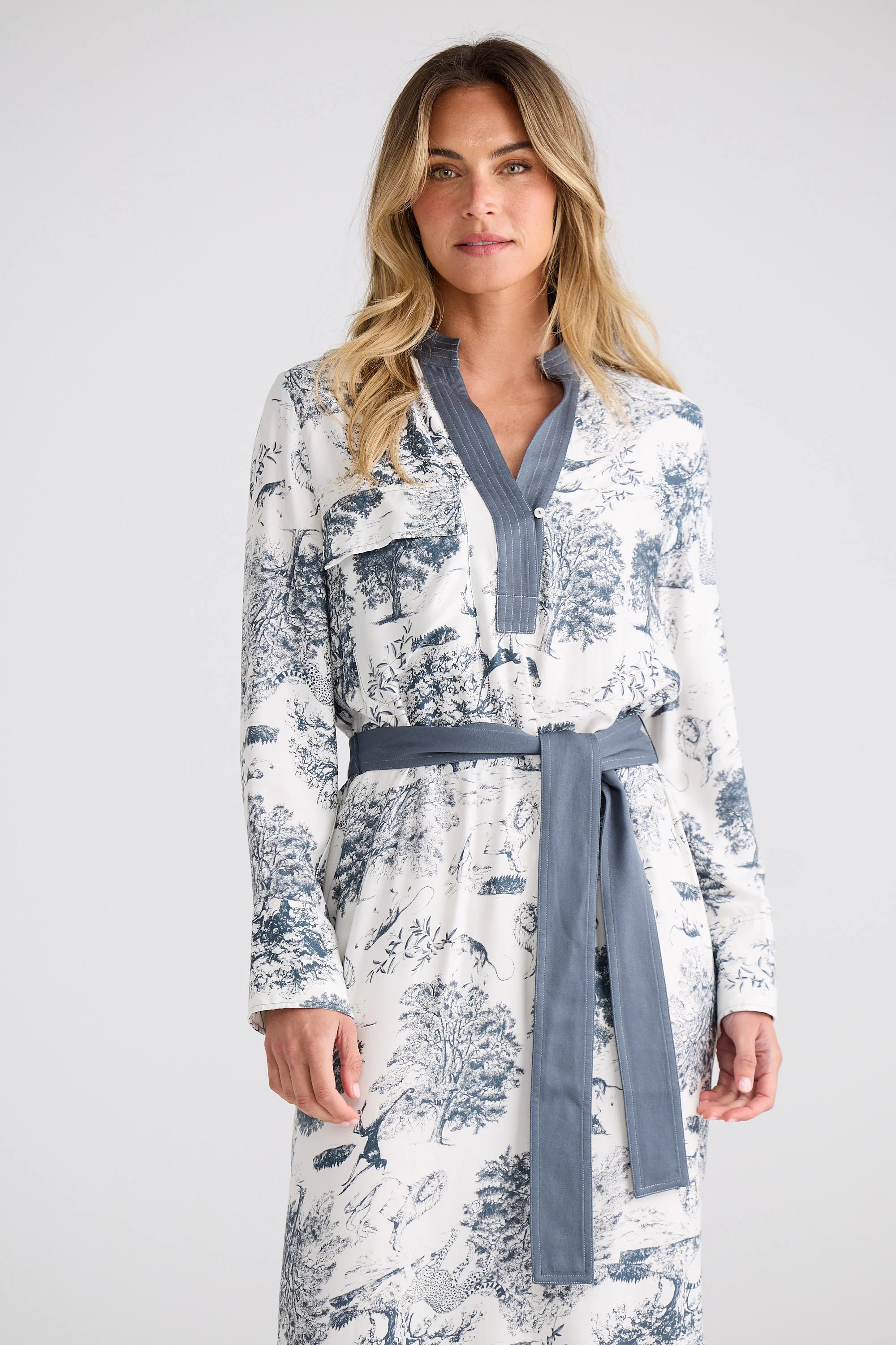 BRAVE & TRUE Keera Dress SLATE TOILE