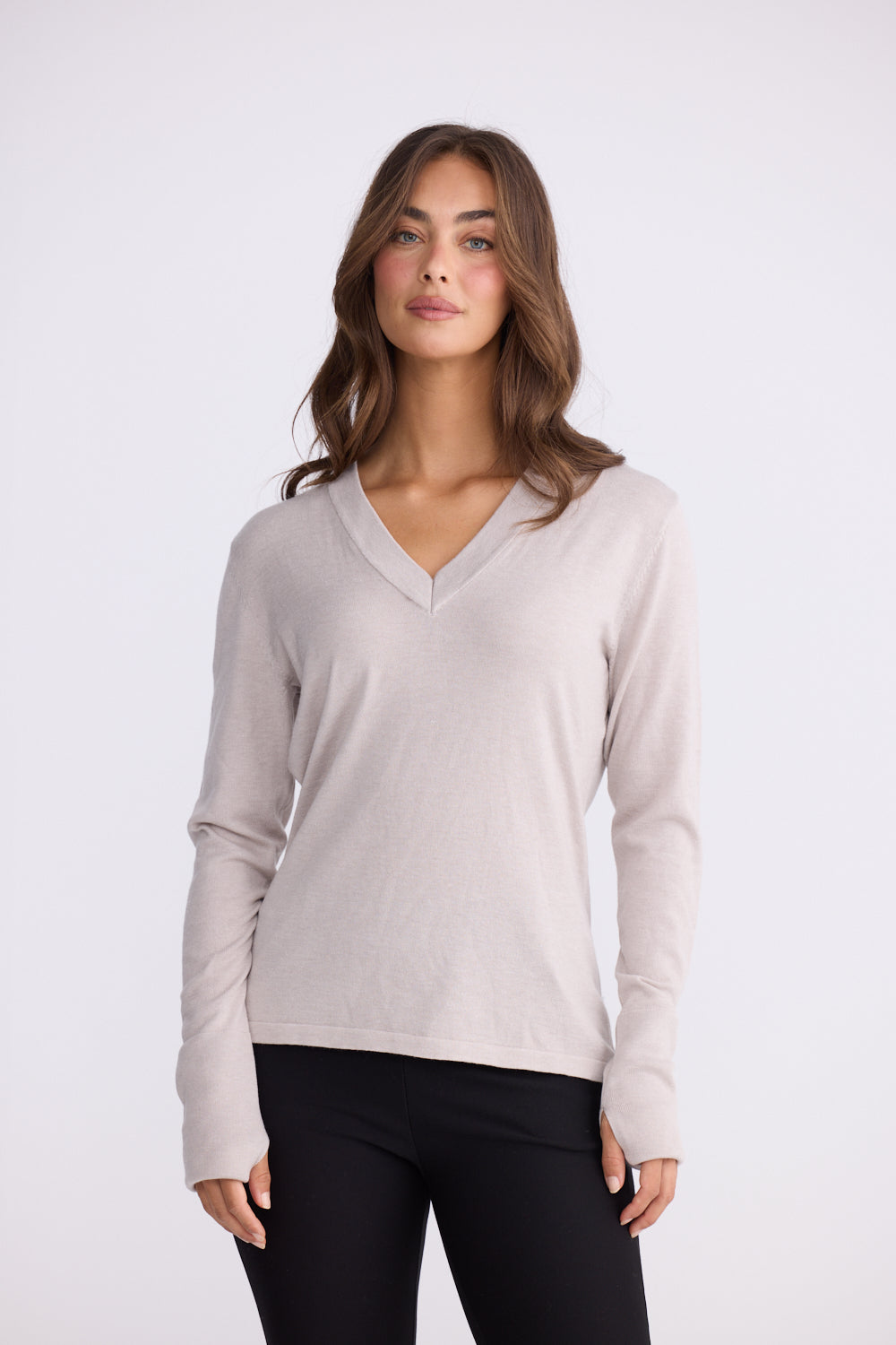BRAVE & TRUE Cassian LS Knit Top DOVE