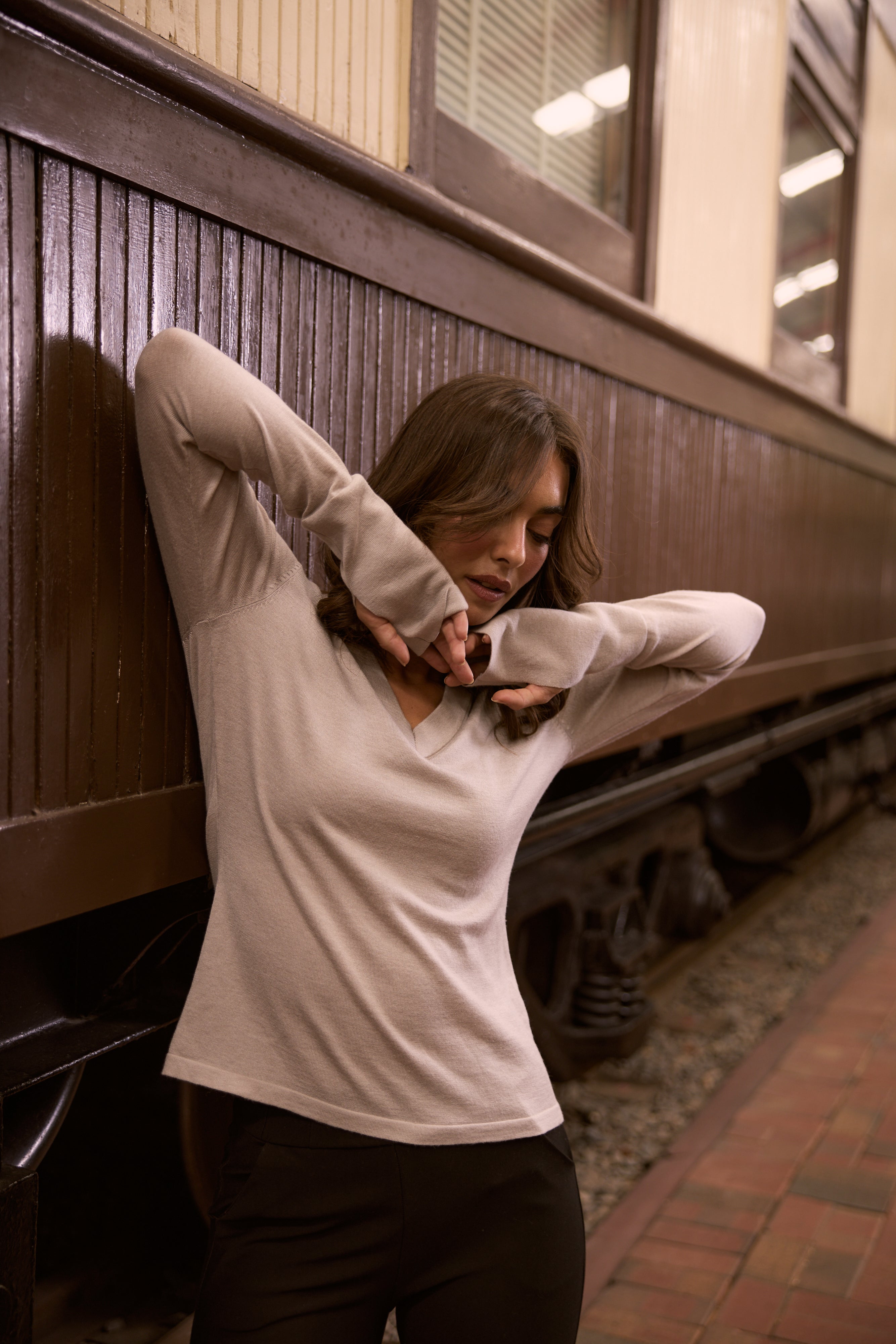 BRAVE & TRUE Cassian LS Knit Top DOVE