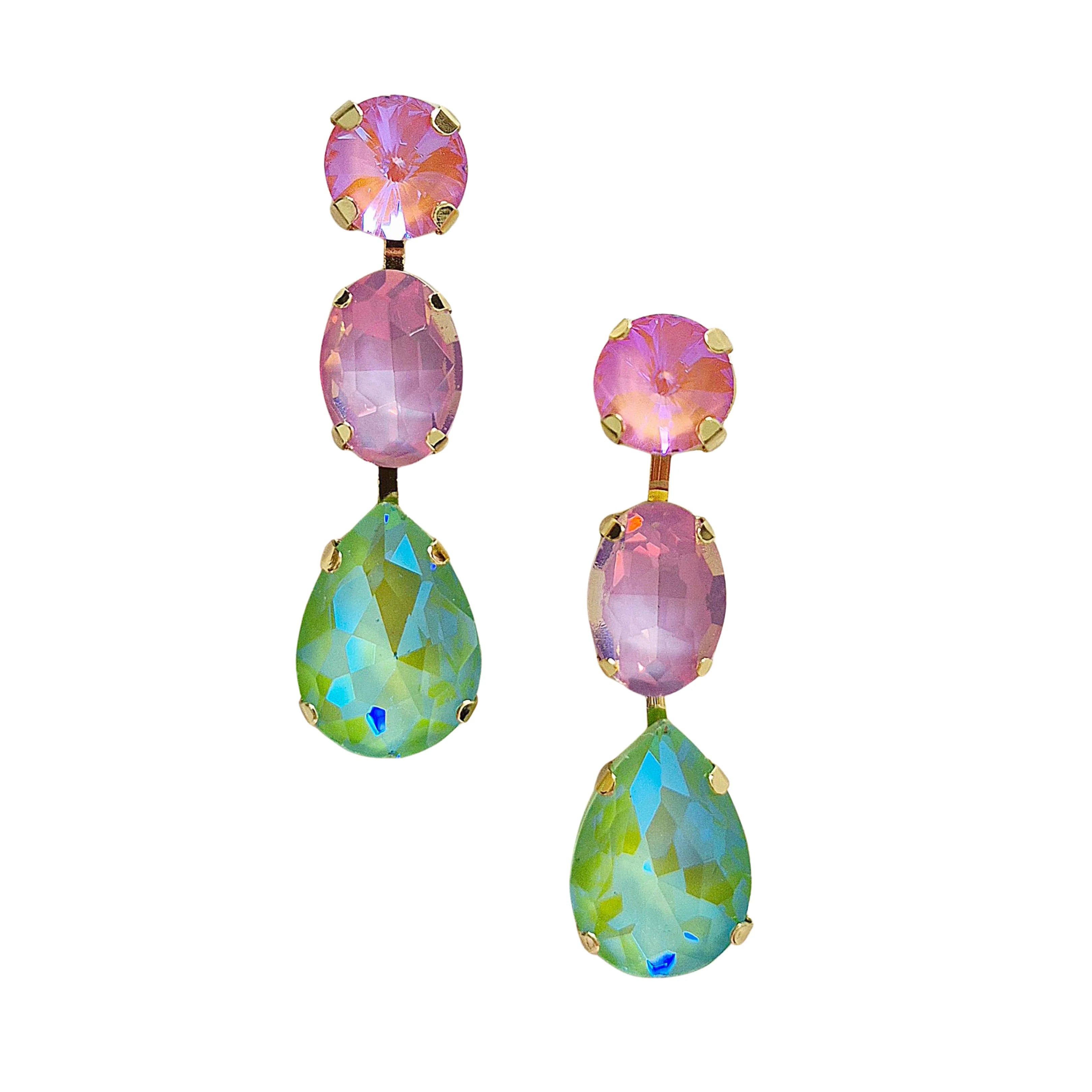 Triple Gem Earrings MULTI
