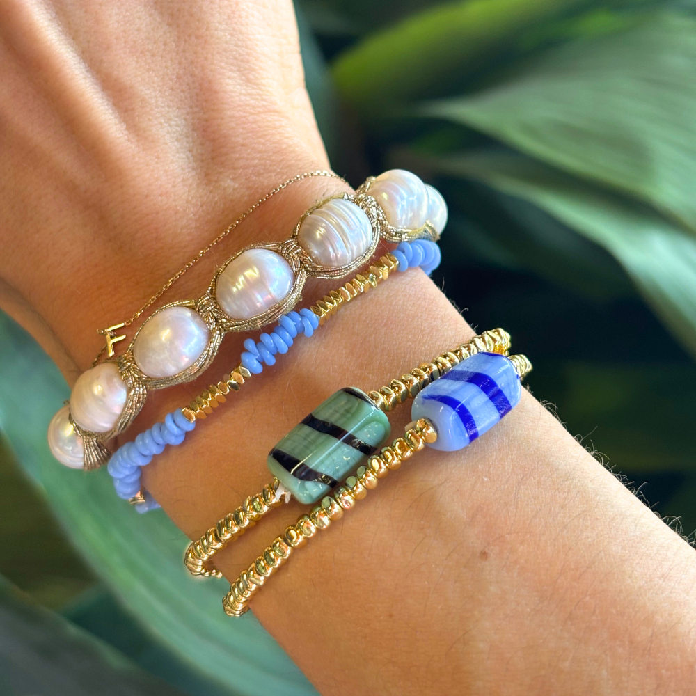 HEI TAI Gold Bead BON BON Bracelet BLUE