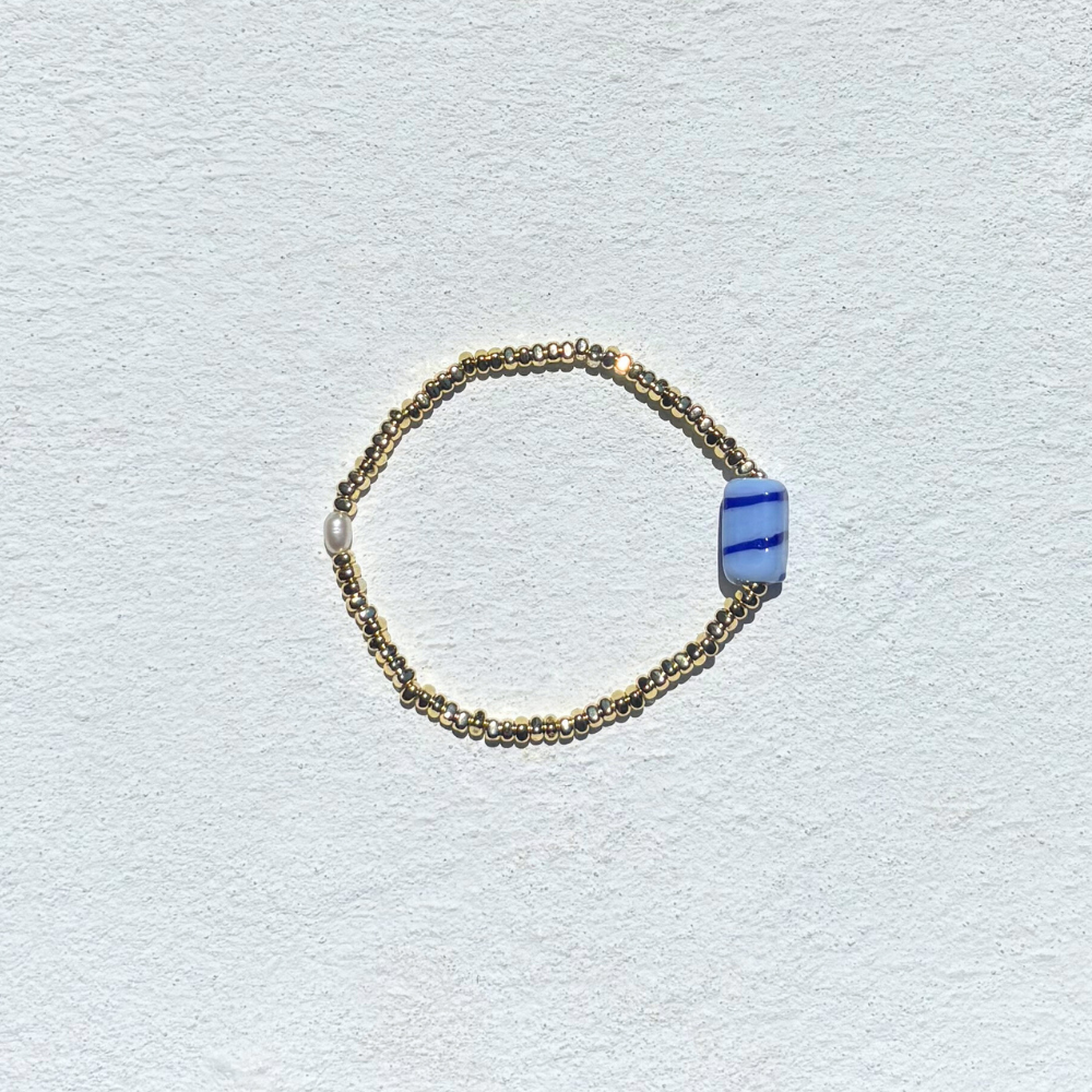 HEI TAI Gold Bead BON BON Bracelet BLUE