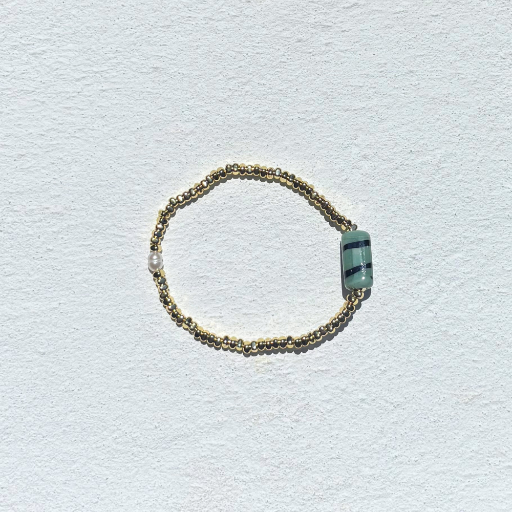 HEI TAI Gold Bead BON BON Bracelet GREEN