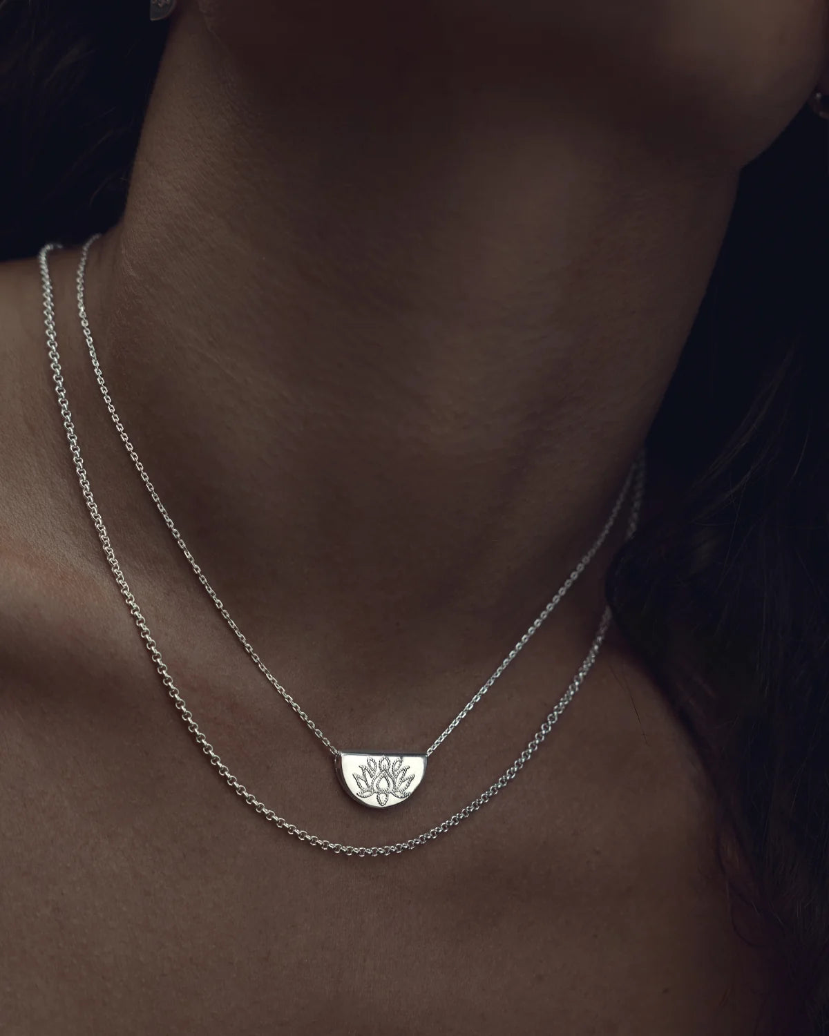 By Charlotte Lotus Short Necklace SILVER